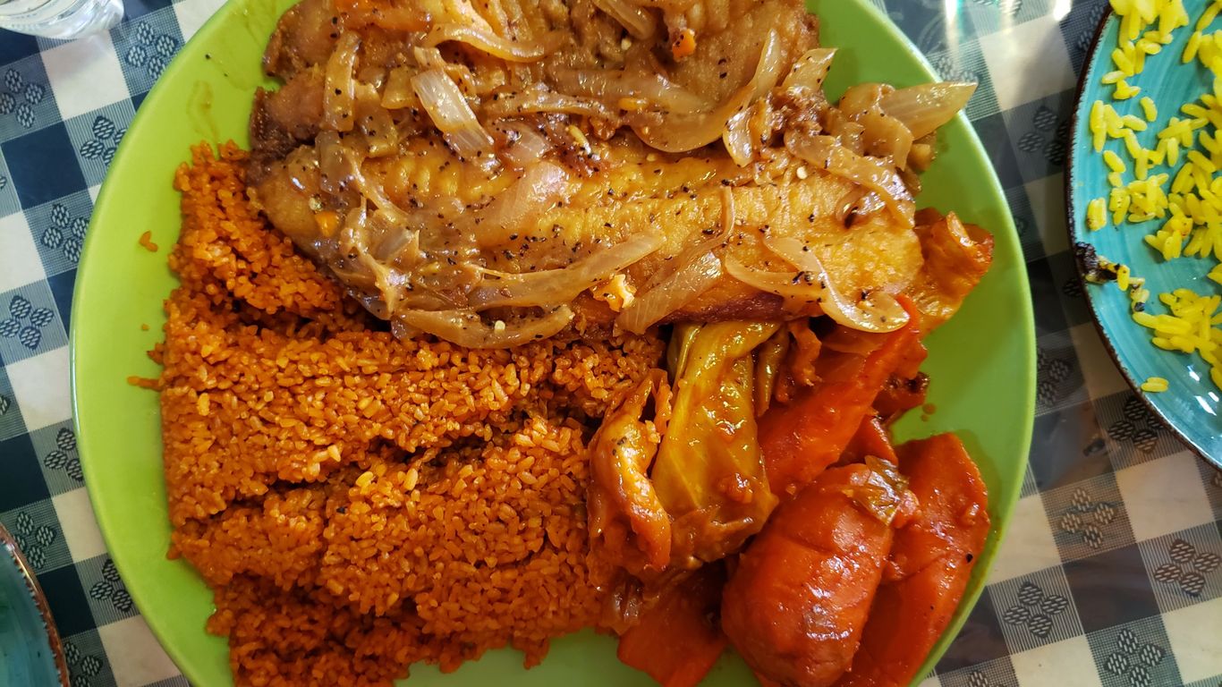 Jollof rice from Chicago's Badou Senegalese Cuisine - Axios Chicago