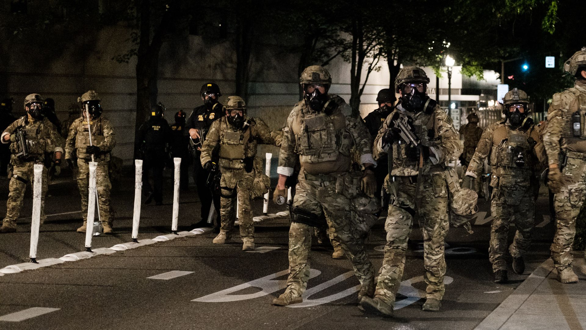 Federal officers in Portland on July 17.