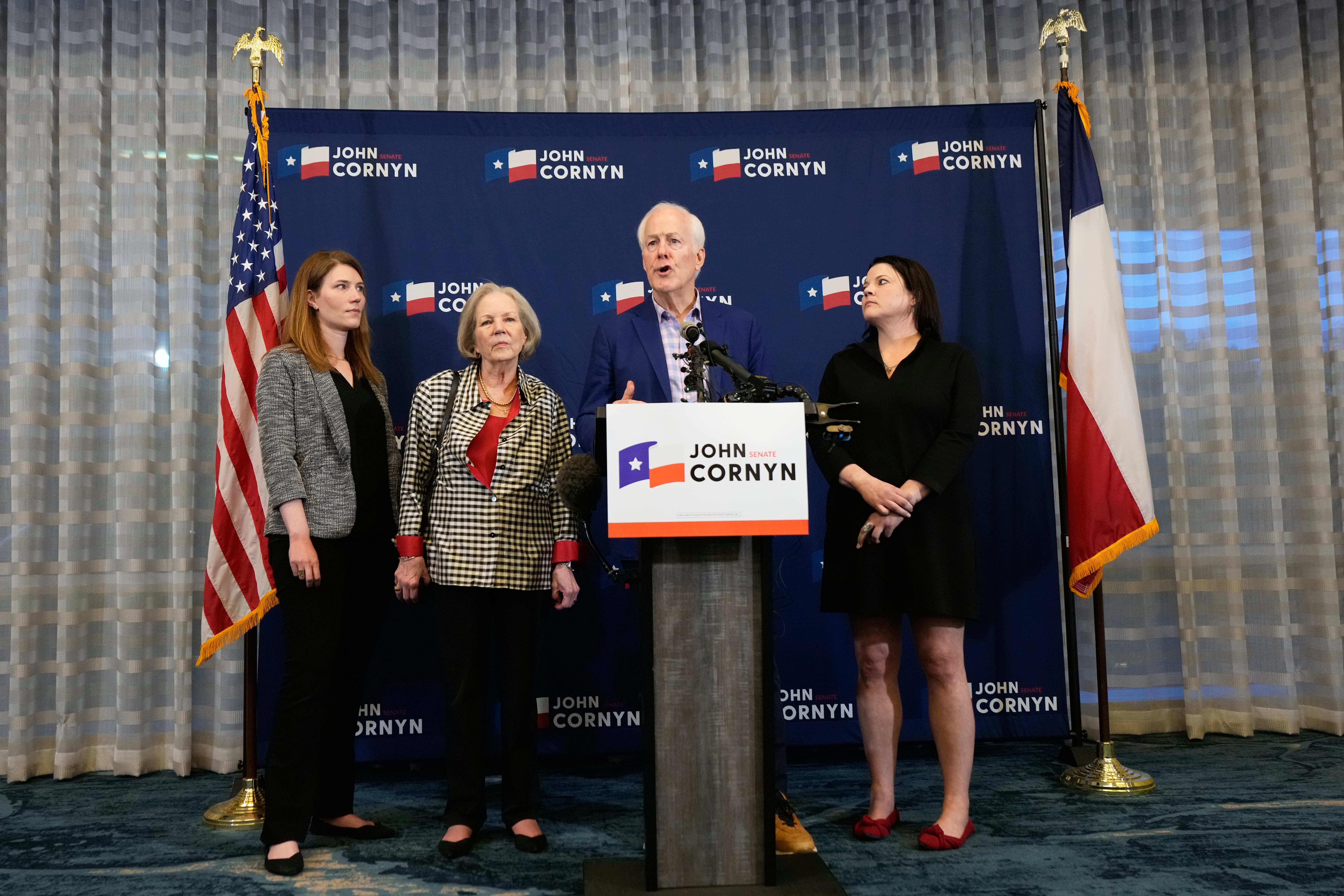 Sen. John Cornyn (R-Texas) speaks in Austin last night after losing.