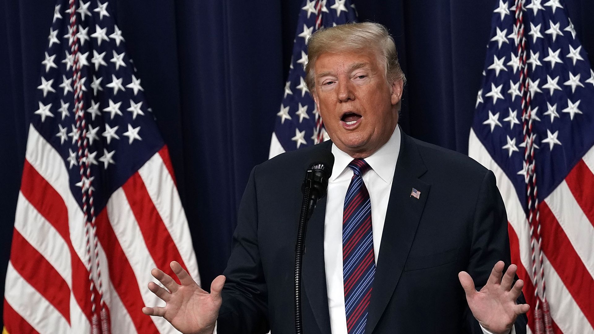 Trump speaking to an audience