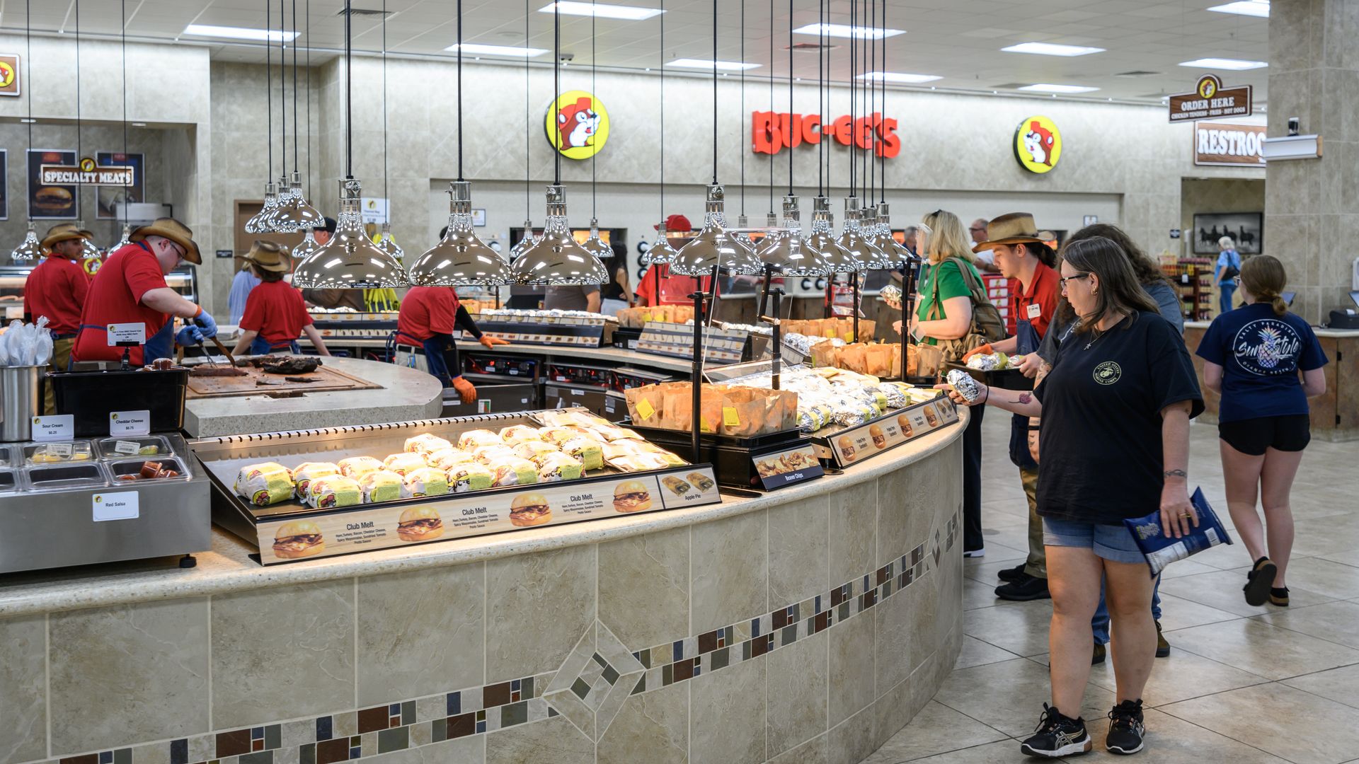 A photo of the massive interior of Buc-ee's convenient store.