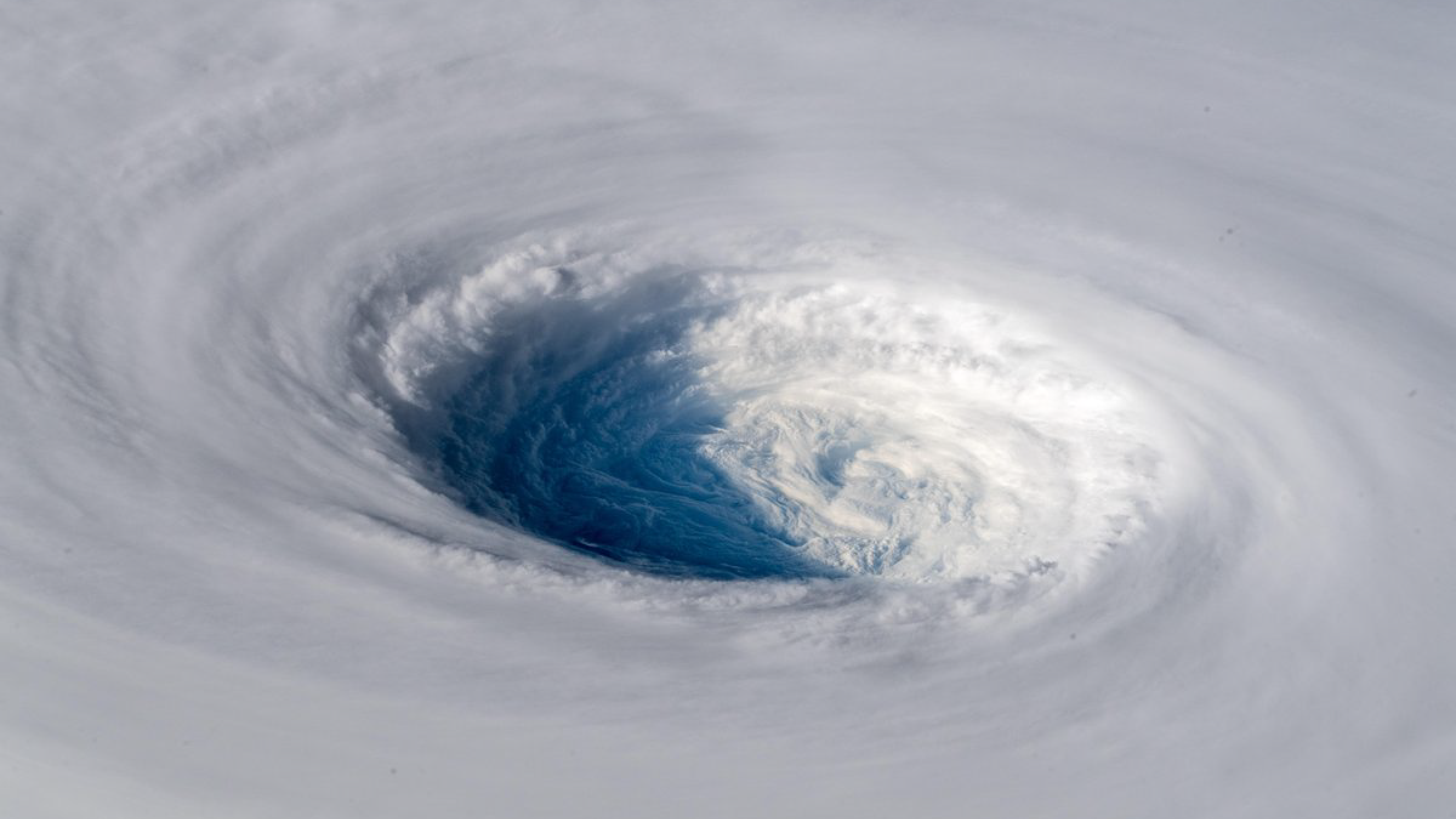 The eye of Super Typhoon Trami viewed from the International Space Station on September 25, 2018.