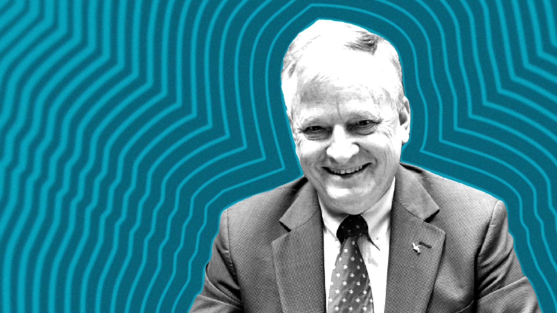 Photo illustration of North Carolina State Treasurer Dale Folwell with lines radiating from him.