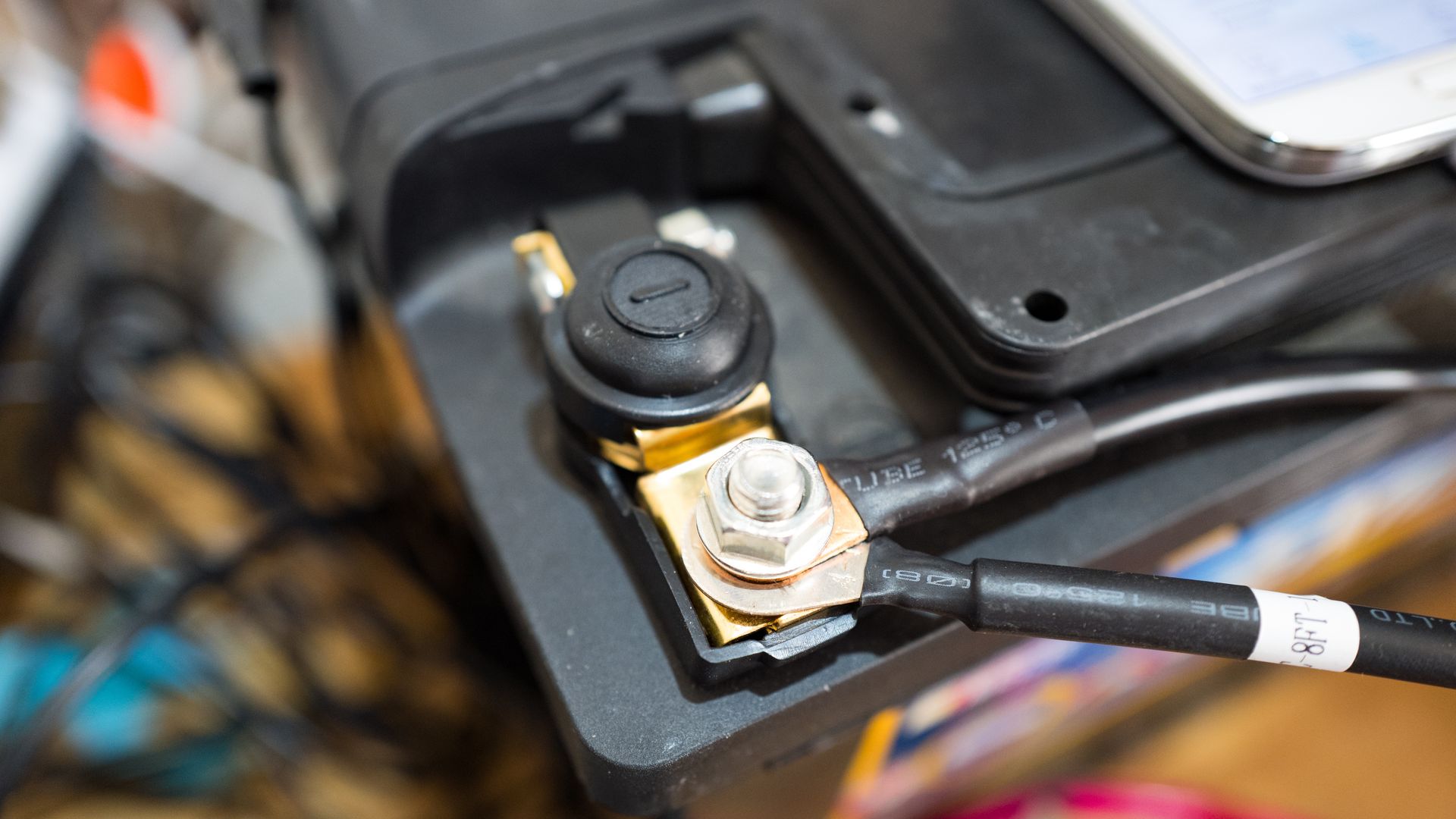 Close-up of solar battery