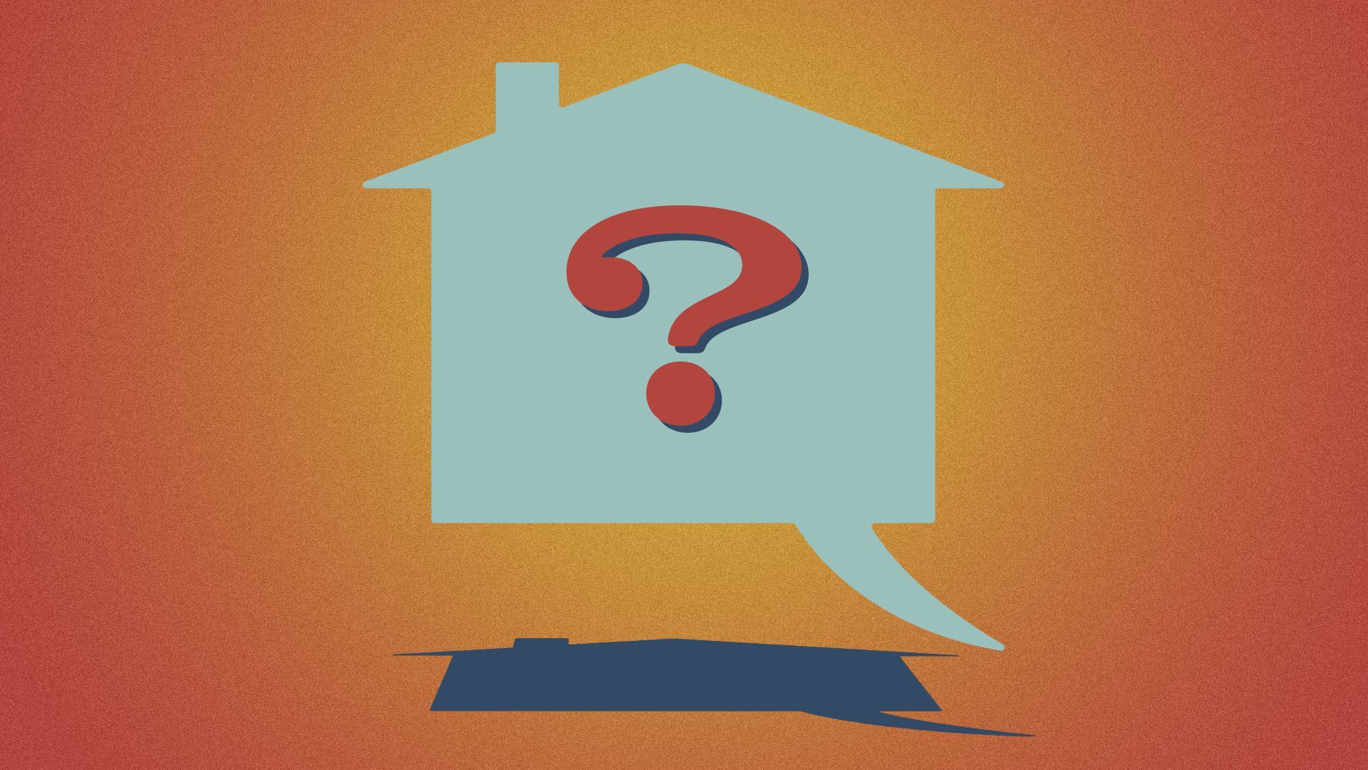 An illustration of a house with a question mark.