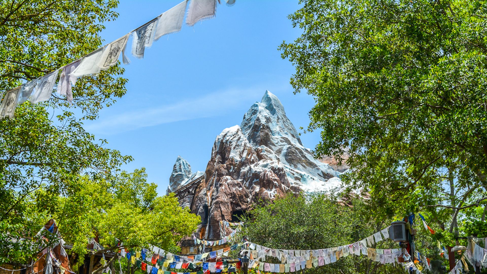 A photo of Disney's Everest roller coaster.