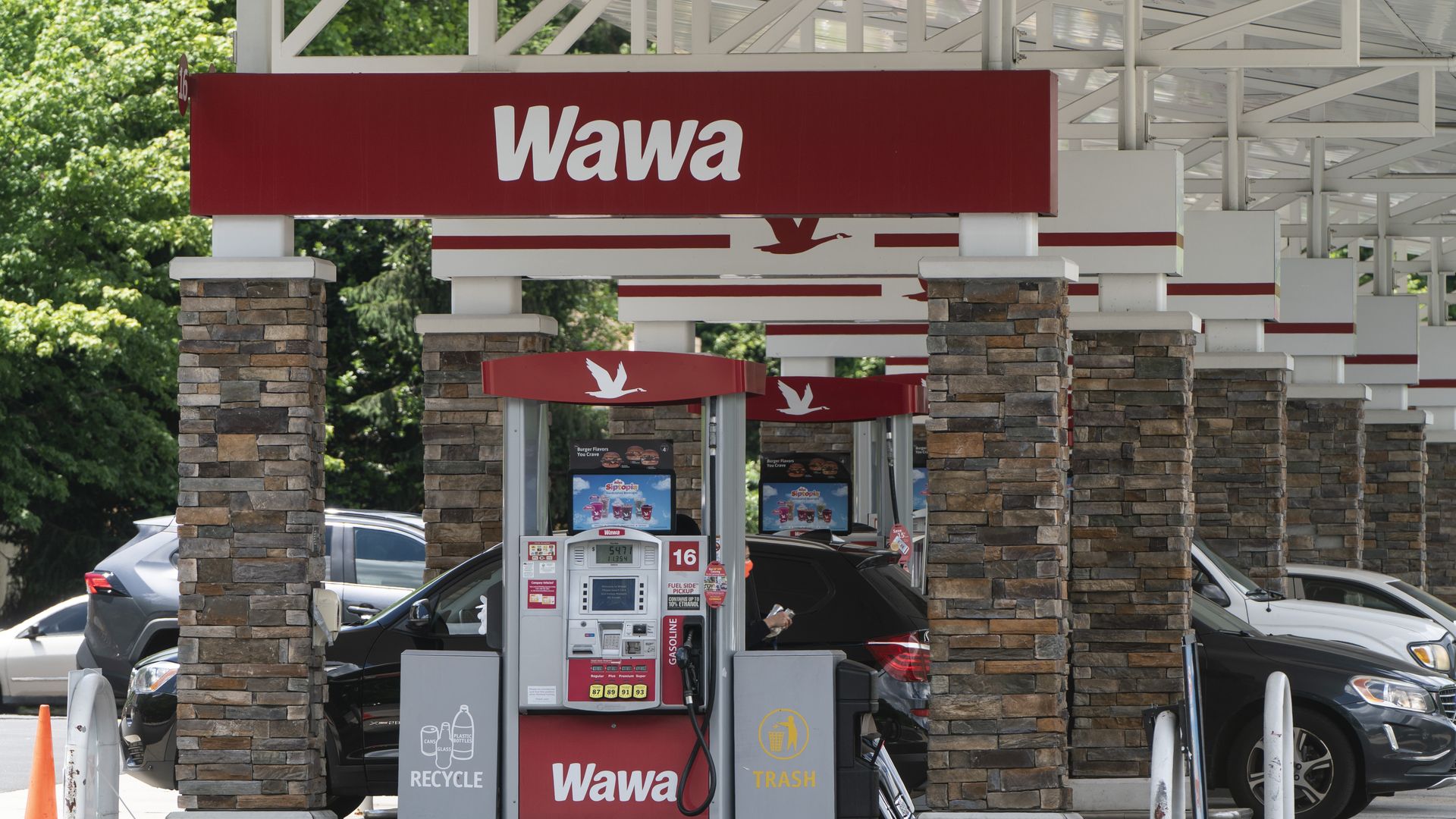 A Wawa gas station is pictured