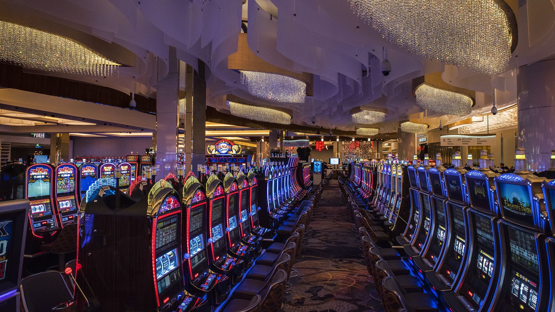 A view of the slot machines at the MGM Casino in National Harbor in Maryland
