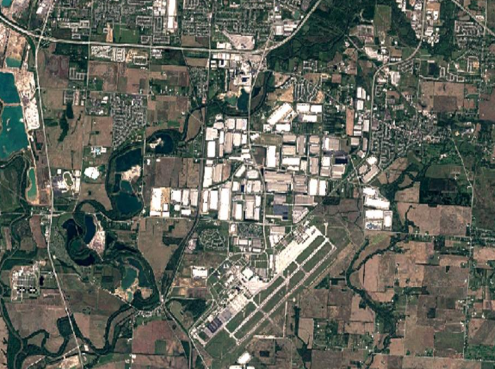 An overhead satellite image of Central Ohio