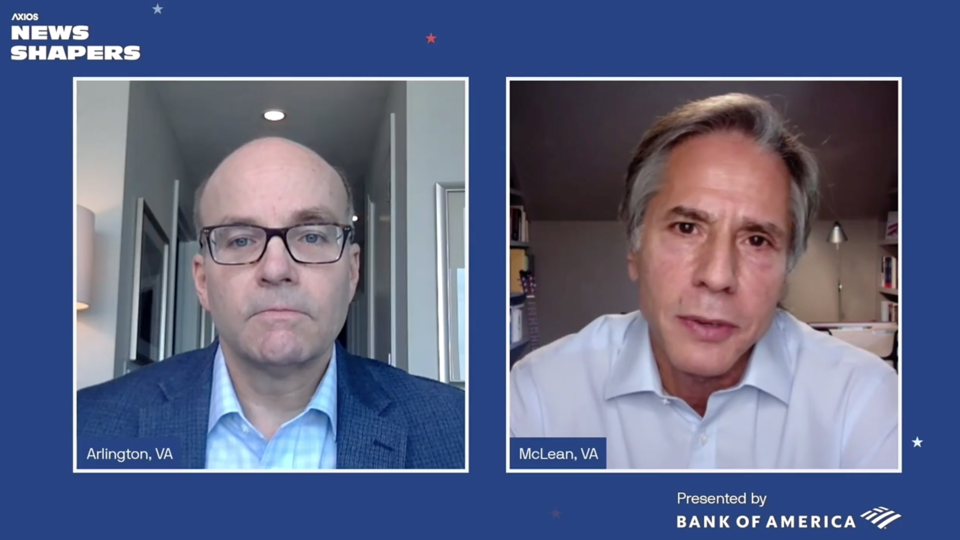 Anthony Blinken at an Axios digital event on Oct. 1.