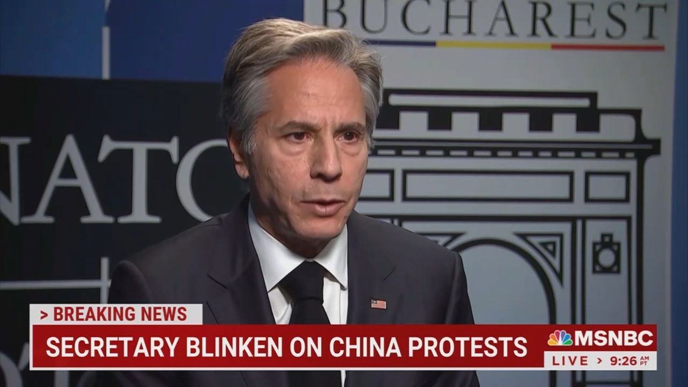 Blinken: Chinese Government’s Repression Of Protests A “sign Of Weakness”