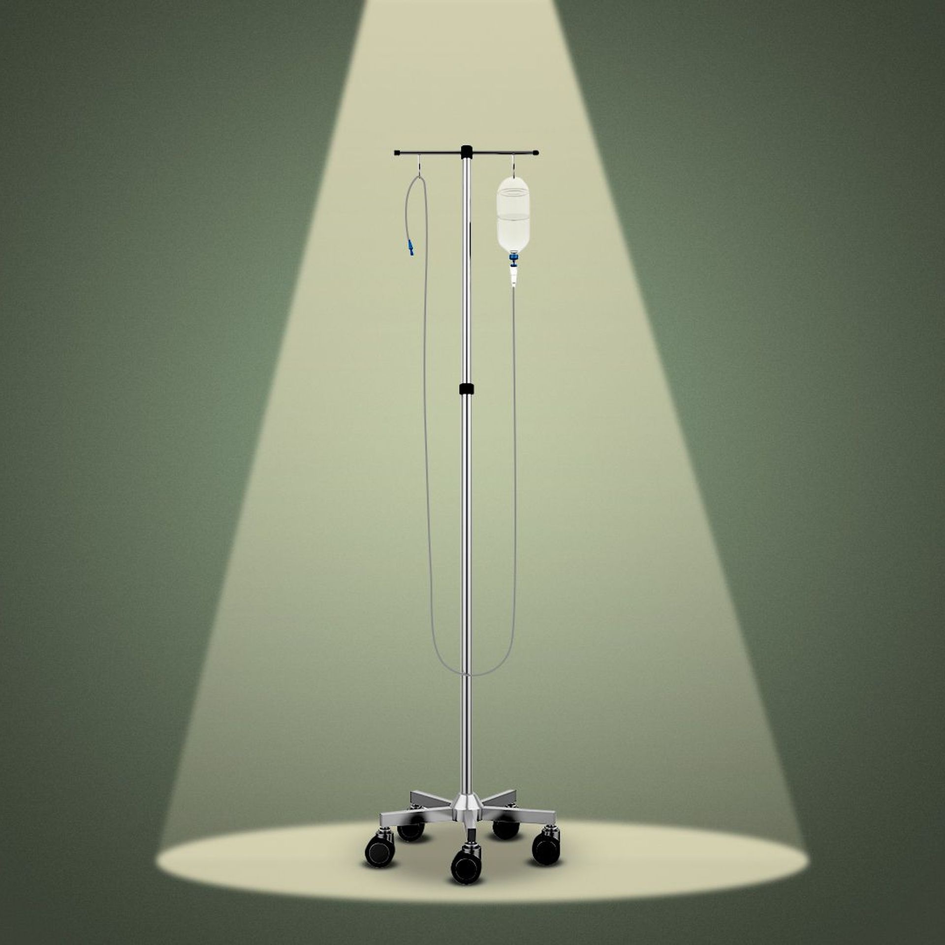Illustration of an IV in the spotlight. 