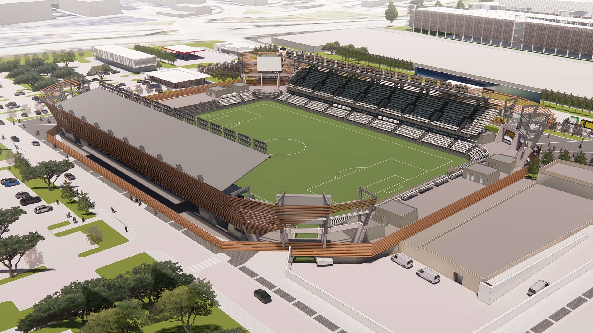 A design of the Pro Iowa Stadium. Rendering: Courtesy of Pro Iowa