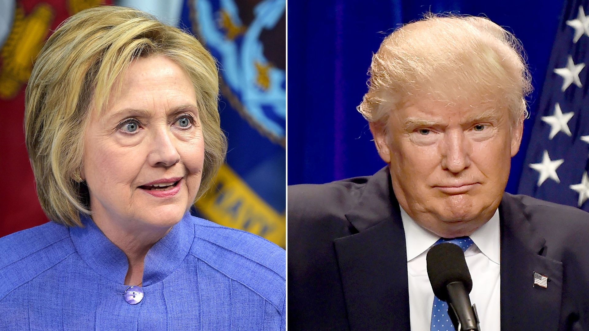 This combination of file photos shows Hillary Clinton(L)  and Donald Trump in 2016. 