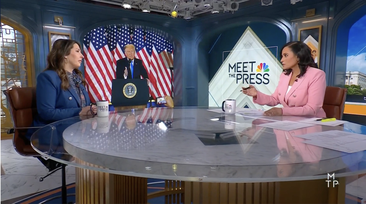 Screenshot of a TV interview