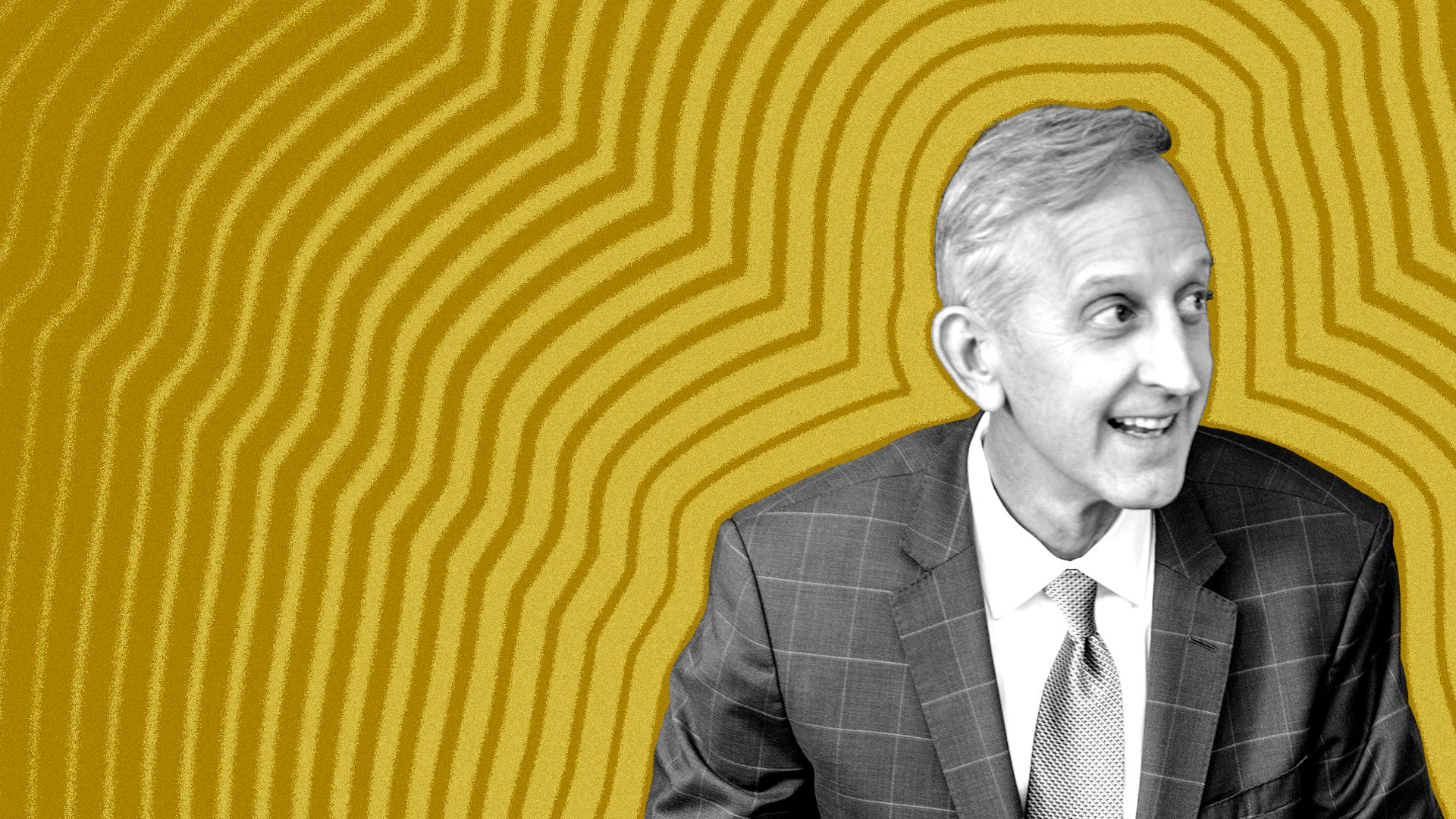 Photo illustration of Keith Wilson with lines radiating from him.