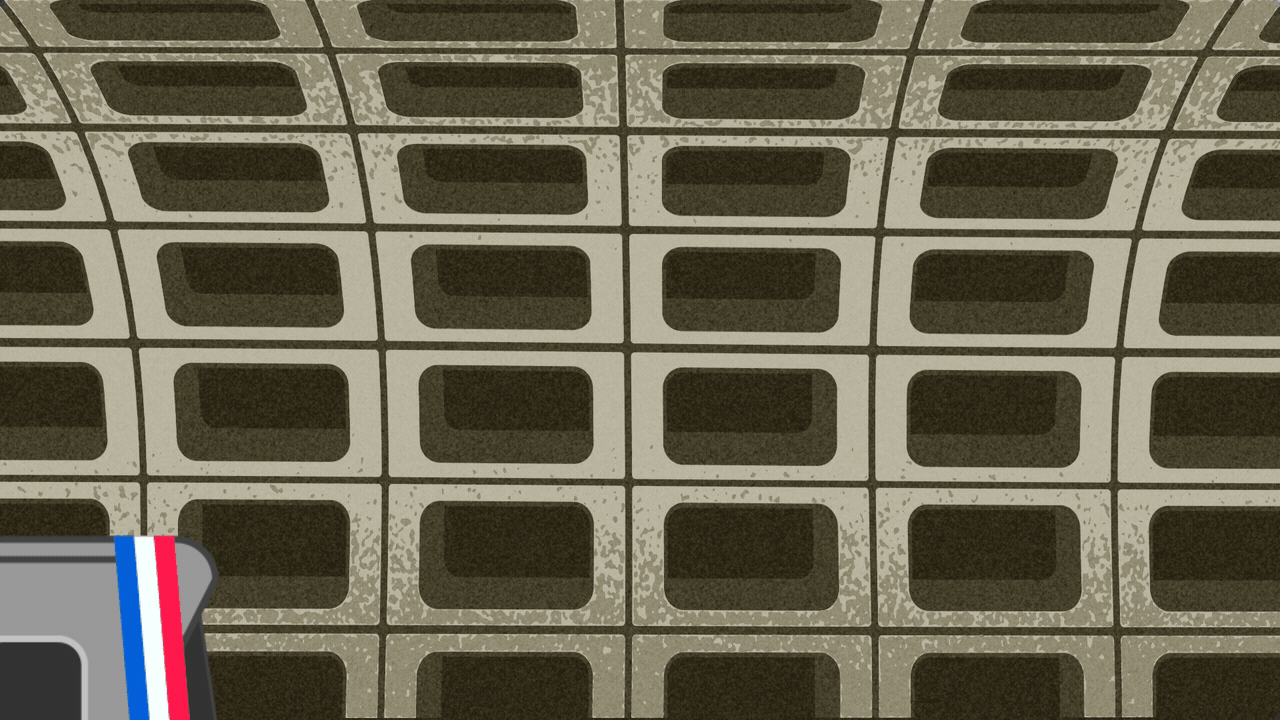 Illustration of a DC Metro station with a train passing through.