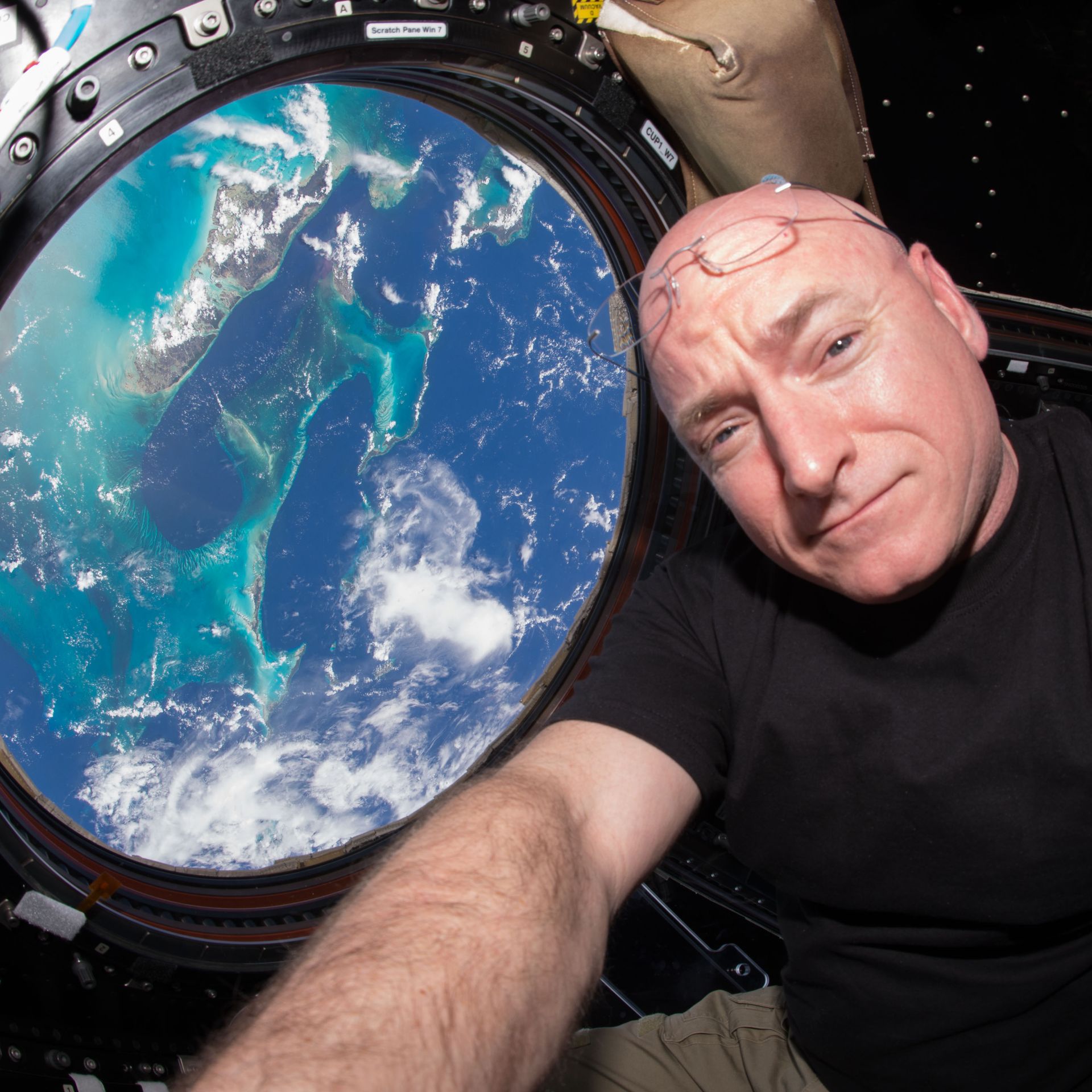 NASA astronaut Scott Kelly is seen inside the International Space Station on July 12, 2015. 