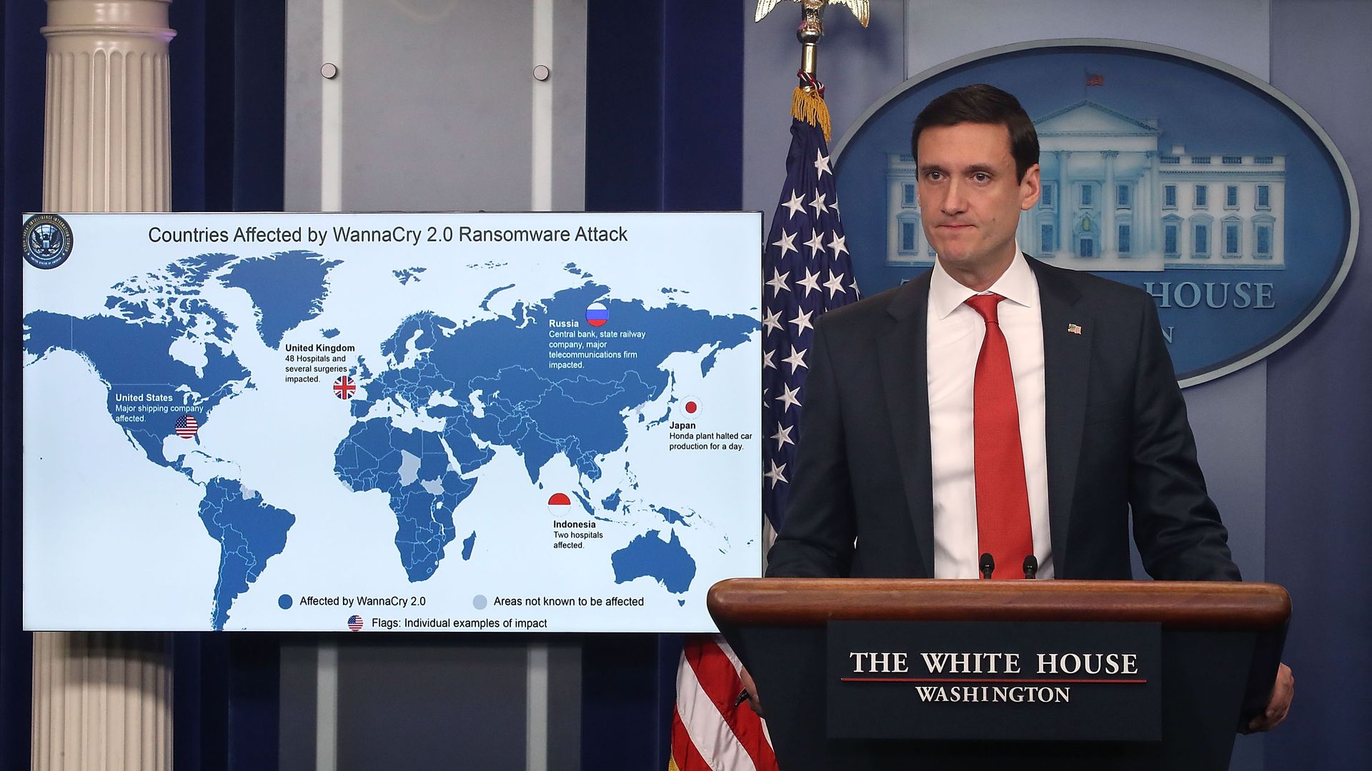 Tom Bossert in the White House briefing room