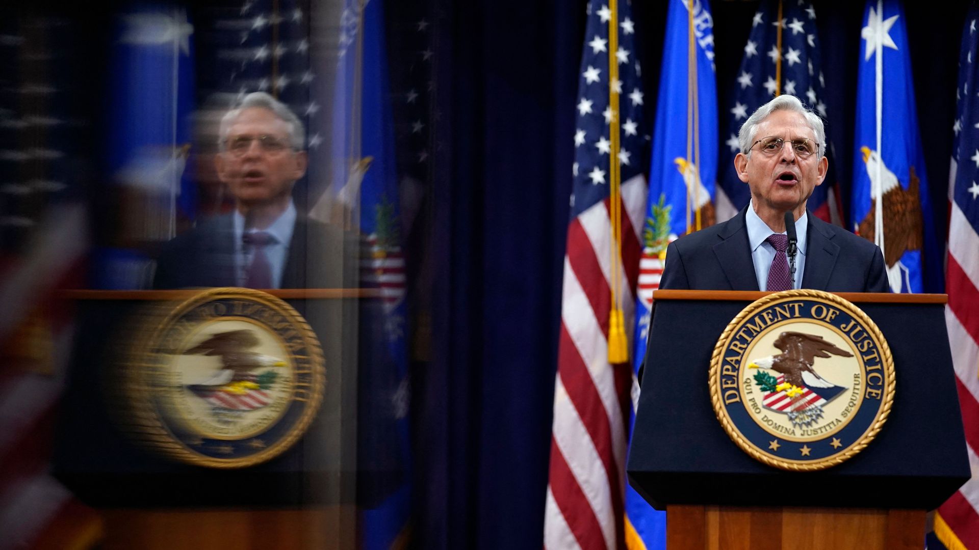 Attorney General speaking at the Department of Justice in Washington, D.C., on Jan. 5.