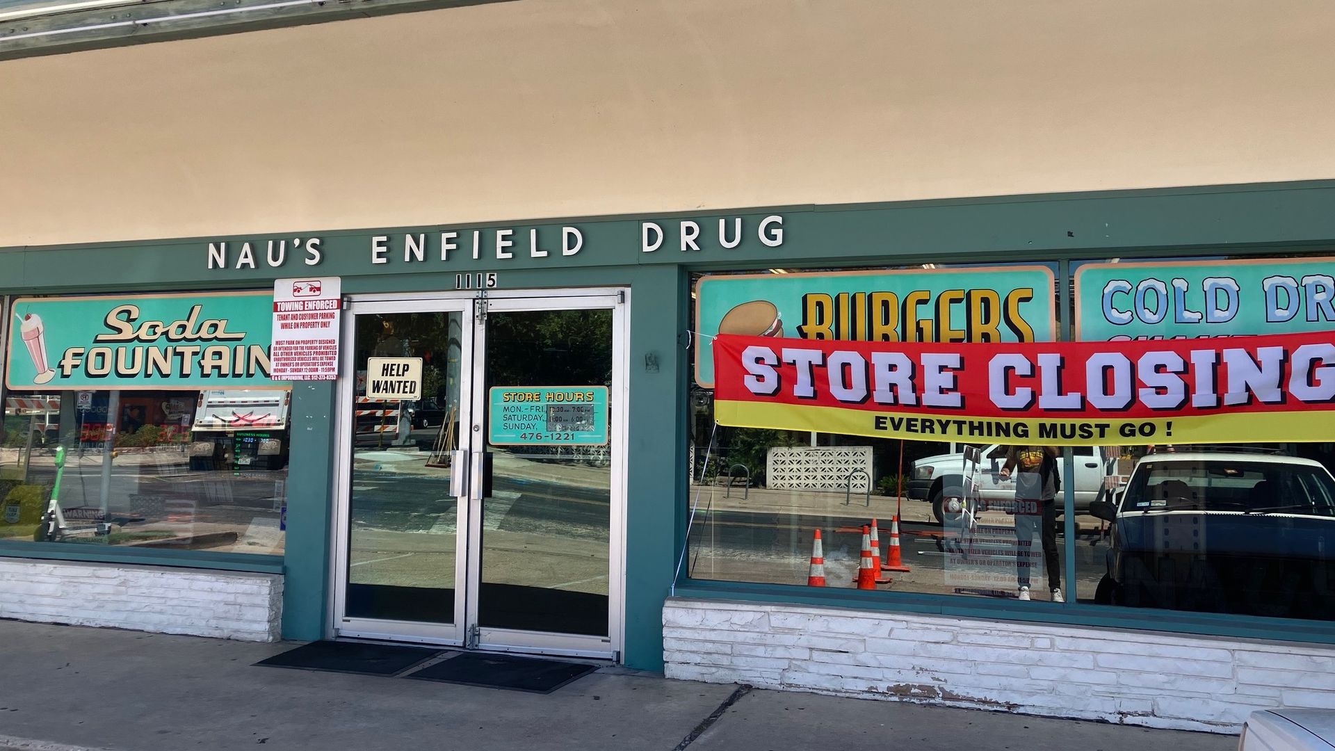 Exterior of Nau's Enfield Drug