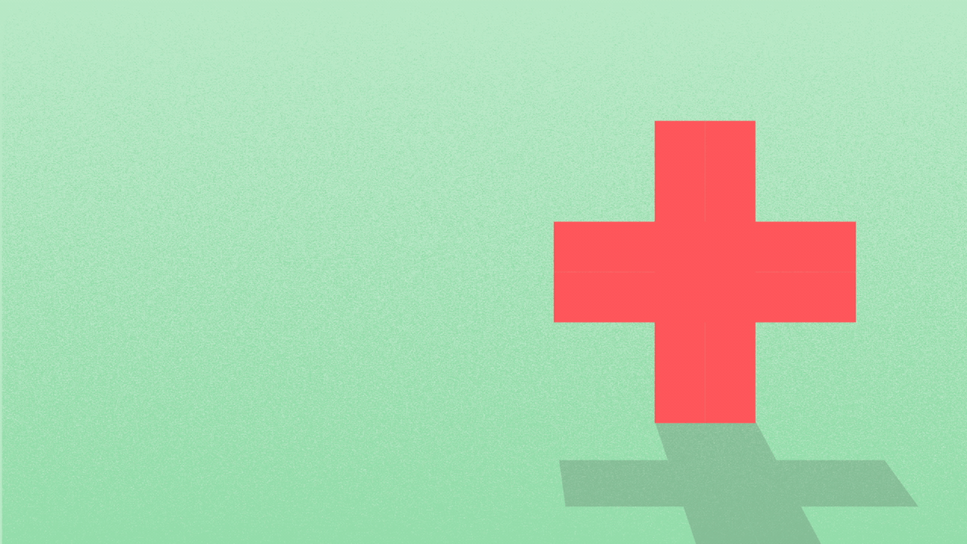 Illustration of a red cross that turns into a number sign.