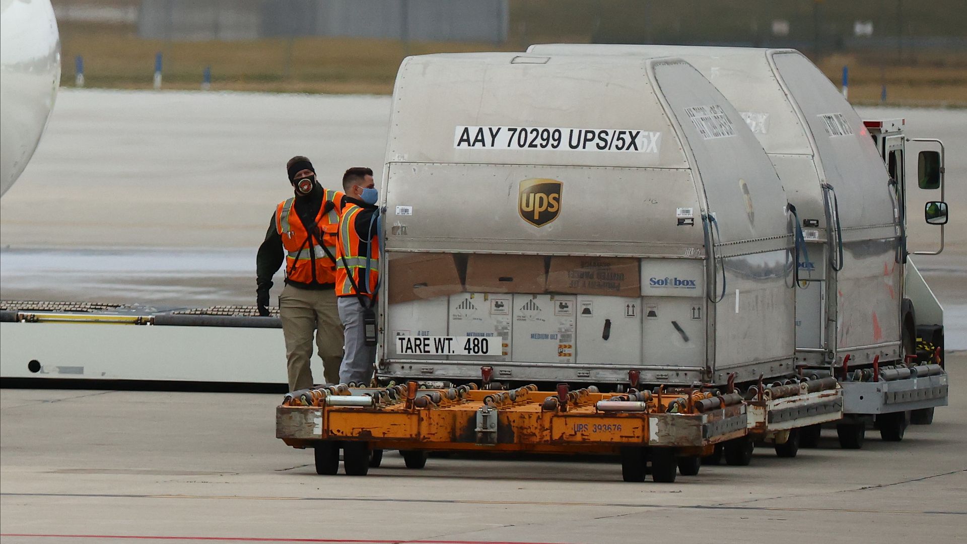 The Covid vaccines in boxes.