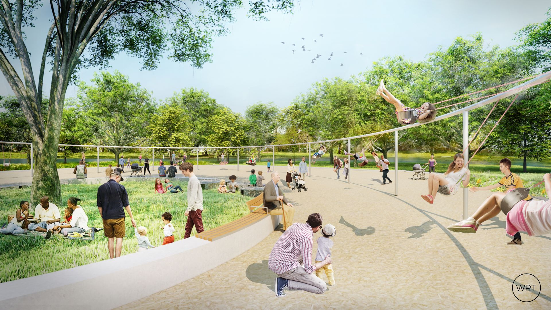 A rendering of the "megaswing" opening in August at Philly's FDR Park.