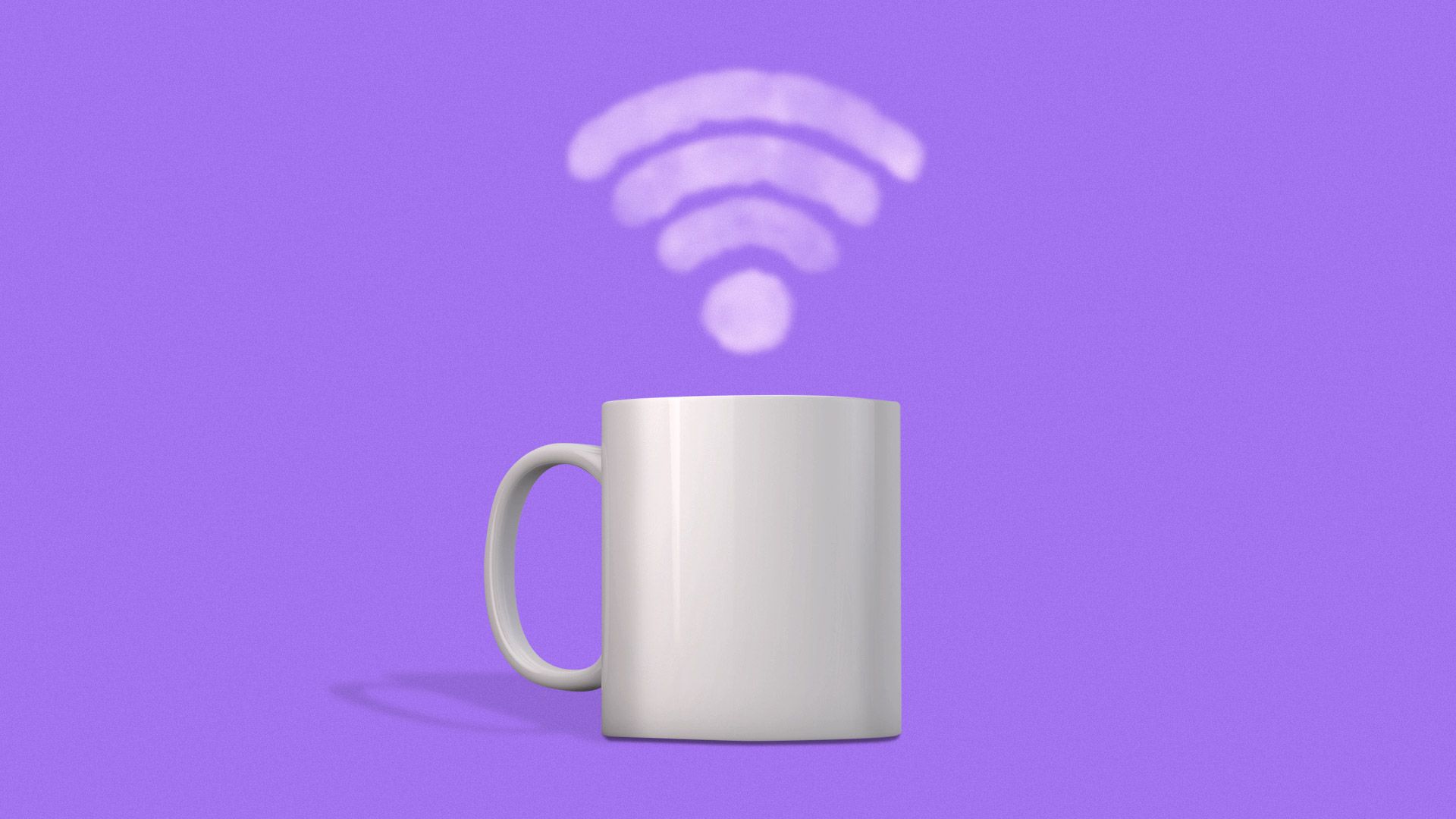 Illustration of coffee cup with wifi steam