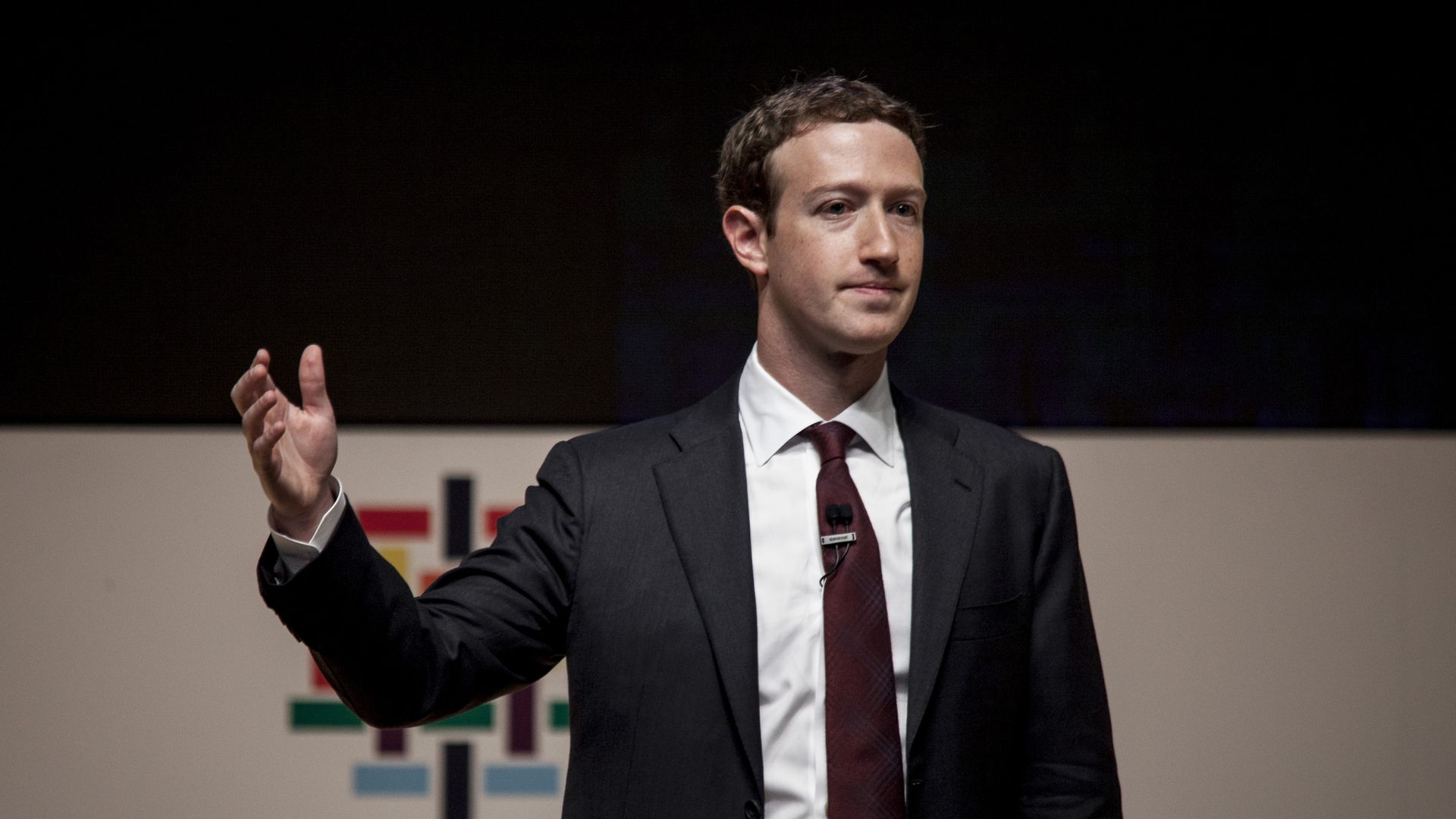 Facebook CEO Mark Zuckerberg in a suit