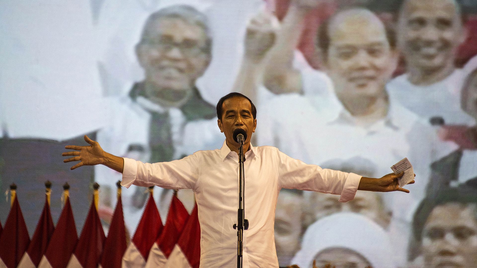 Joko Widodo on stage