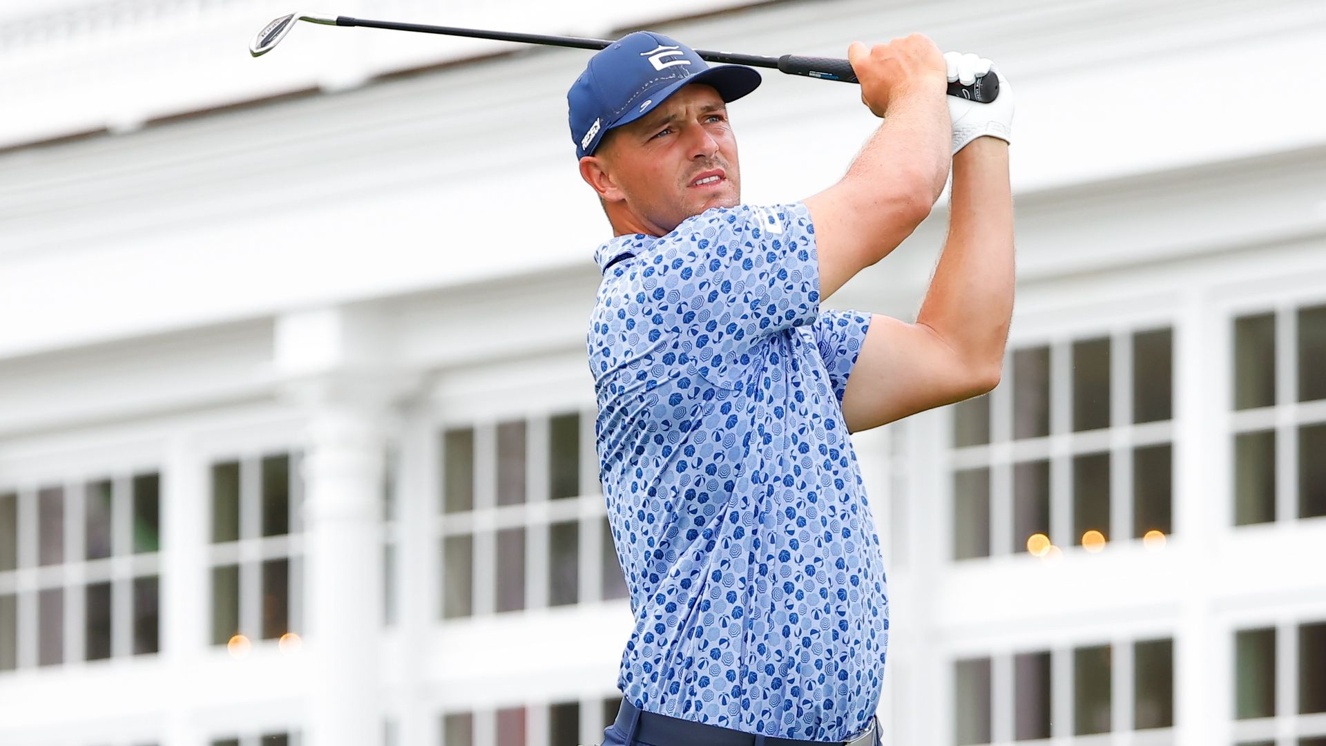 Bryson DeChambeau tees off at the 16th tee during the 3rd round of the LIV Golf Invitational Series.
