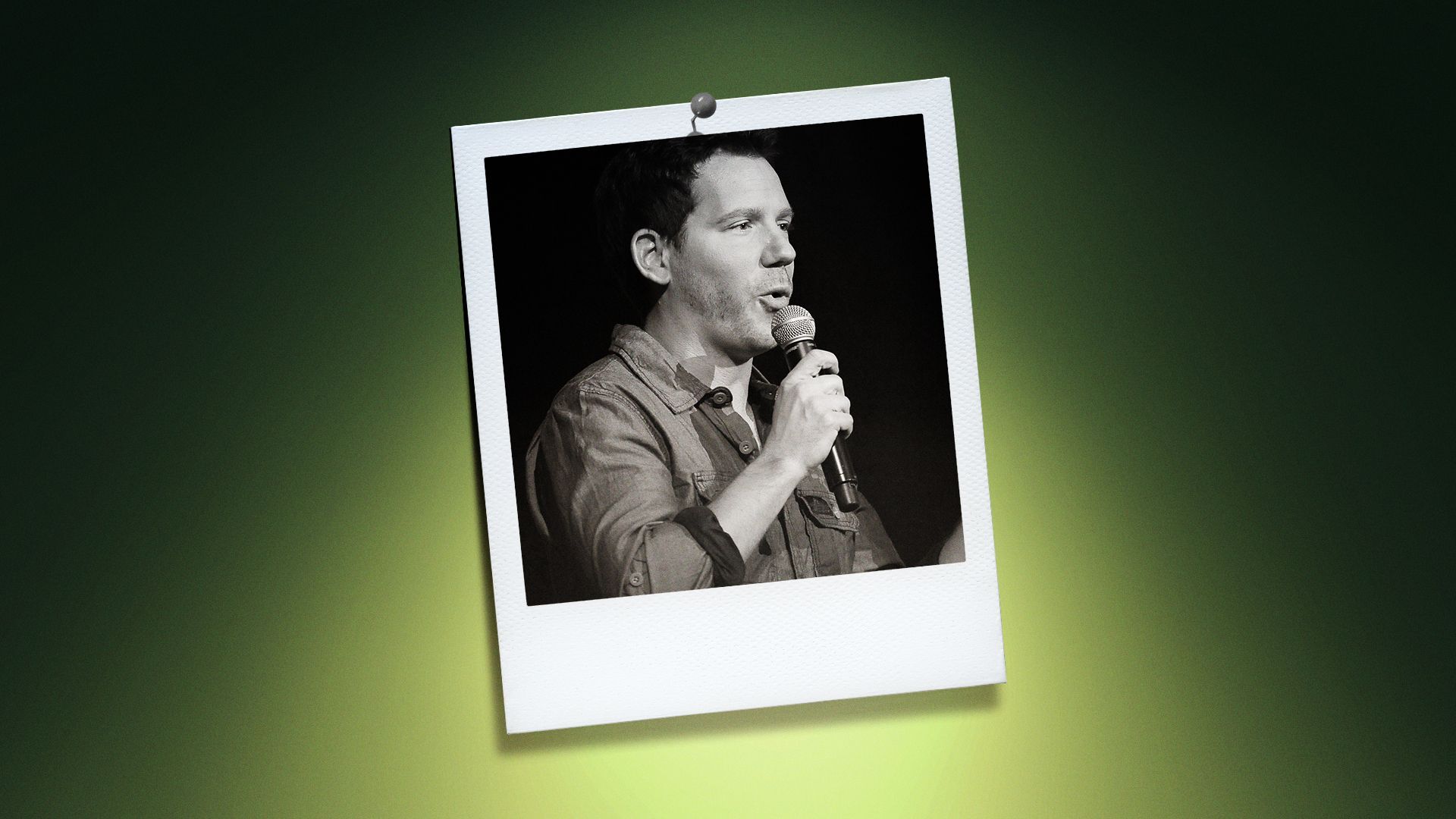 Photo illustration of Cliff Beszinski in a polaroid frame.