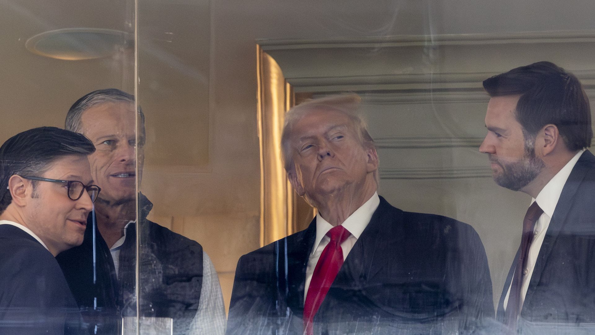 This is Mike Johnson, John Thune, Donald Trump and JD Vance