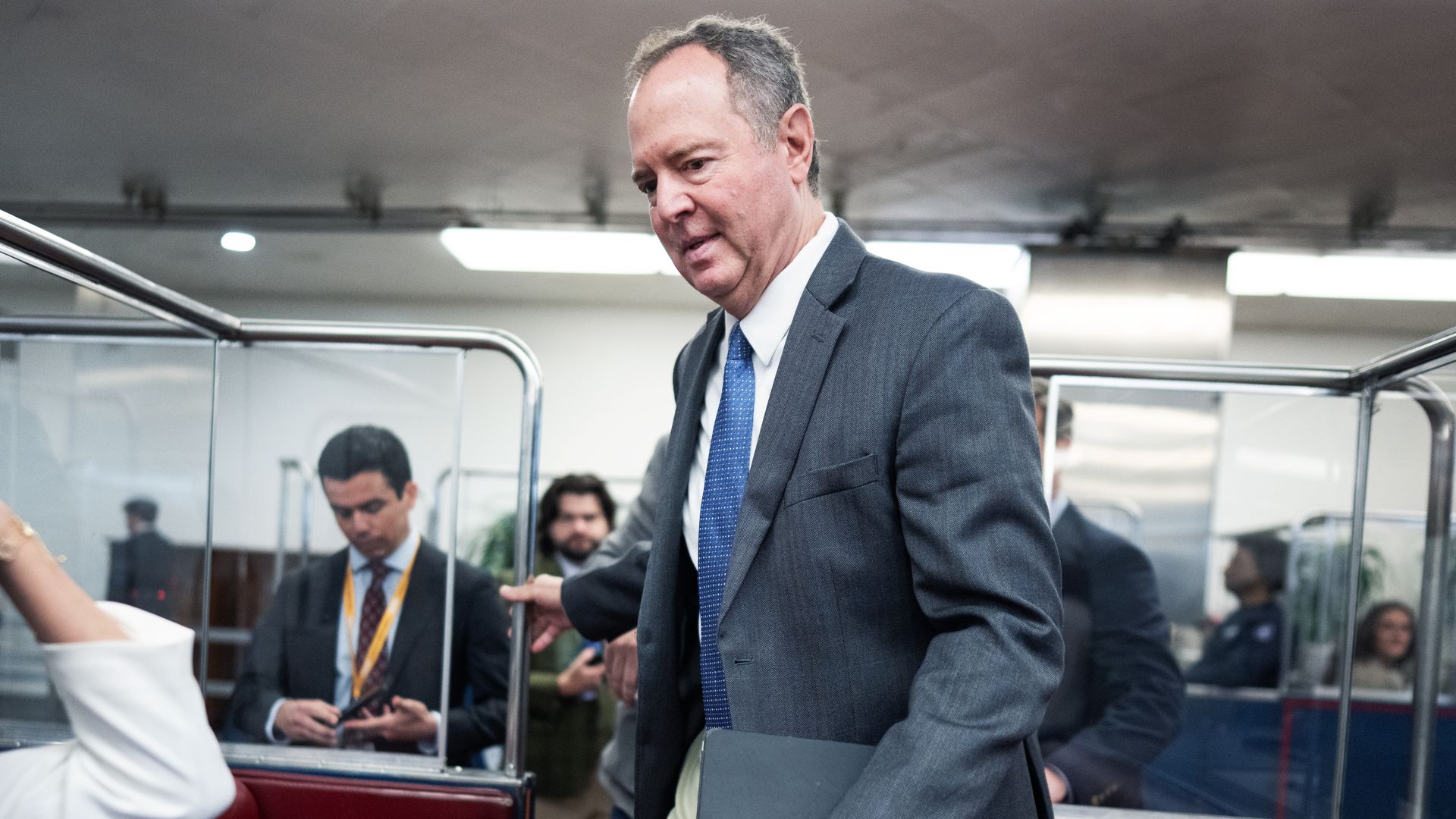 Sen. Adam Schiff, D-Calif. is seen during votes in the U.S. Capitol