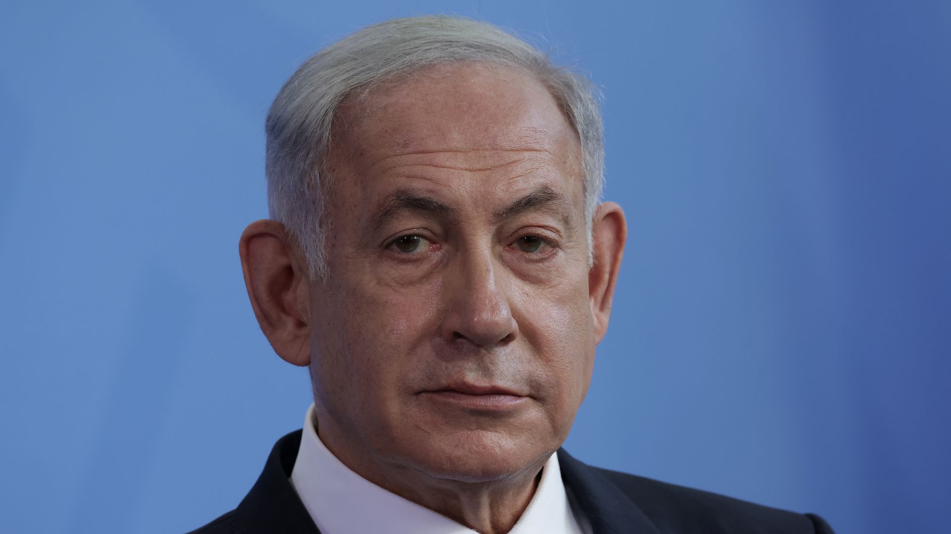 Israeli Prime Minister Benjamin Netanyahu speaks to the media on March 16, 2023 in Berlin, Germany.