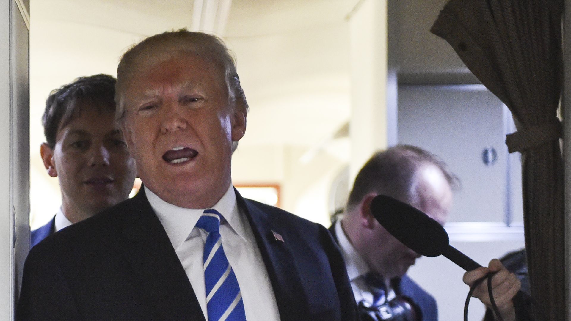 Trump aboard Air Force One.