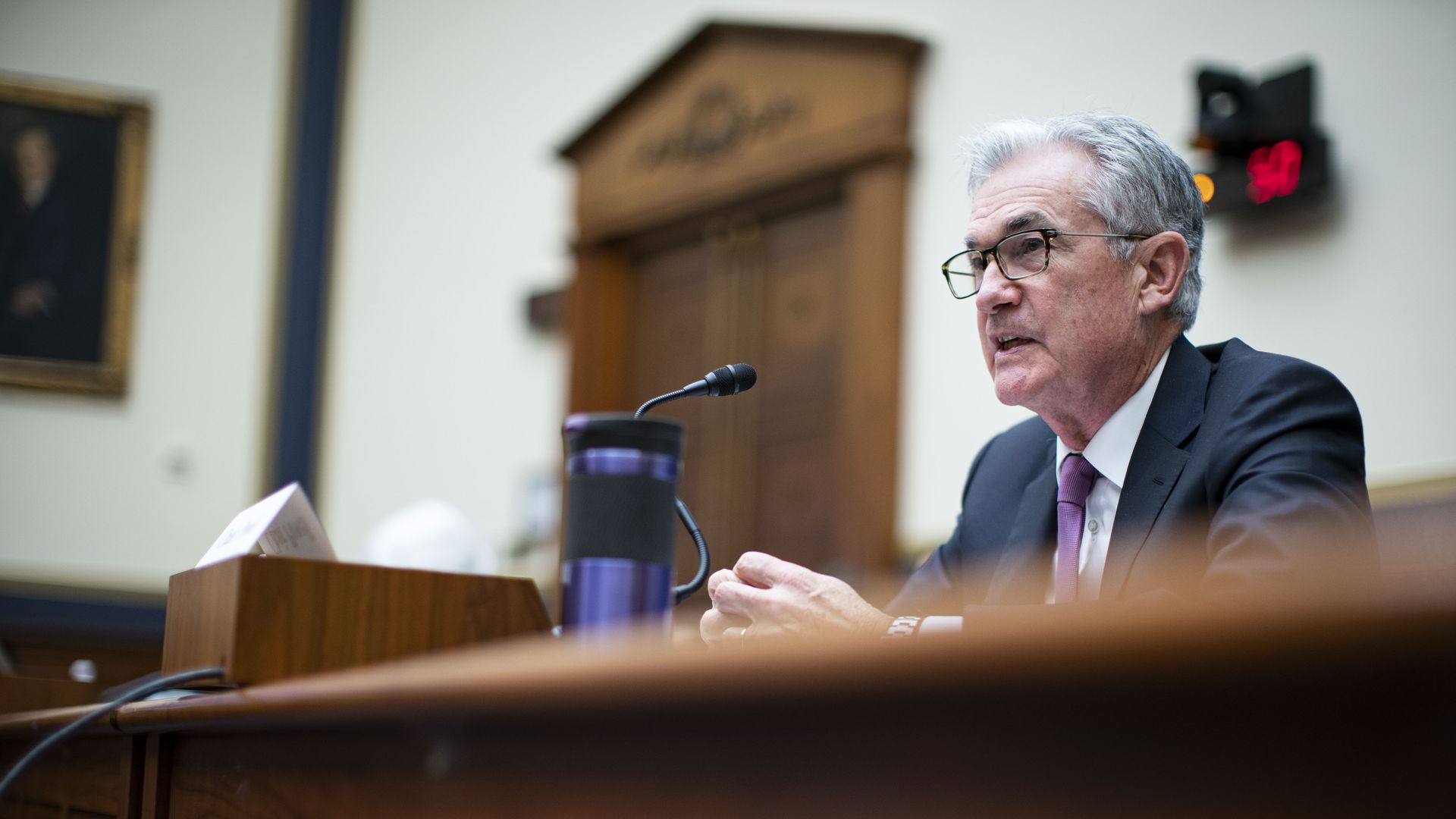 Jerome Powell, chairman of the U.S. Federal Reserve, speaks during a House Financial Services Committee hearing in Washington, D.C.