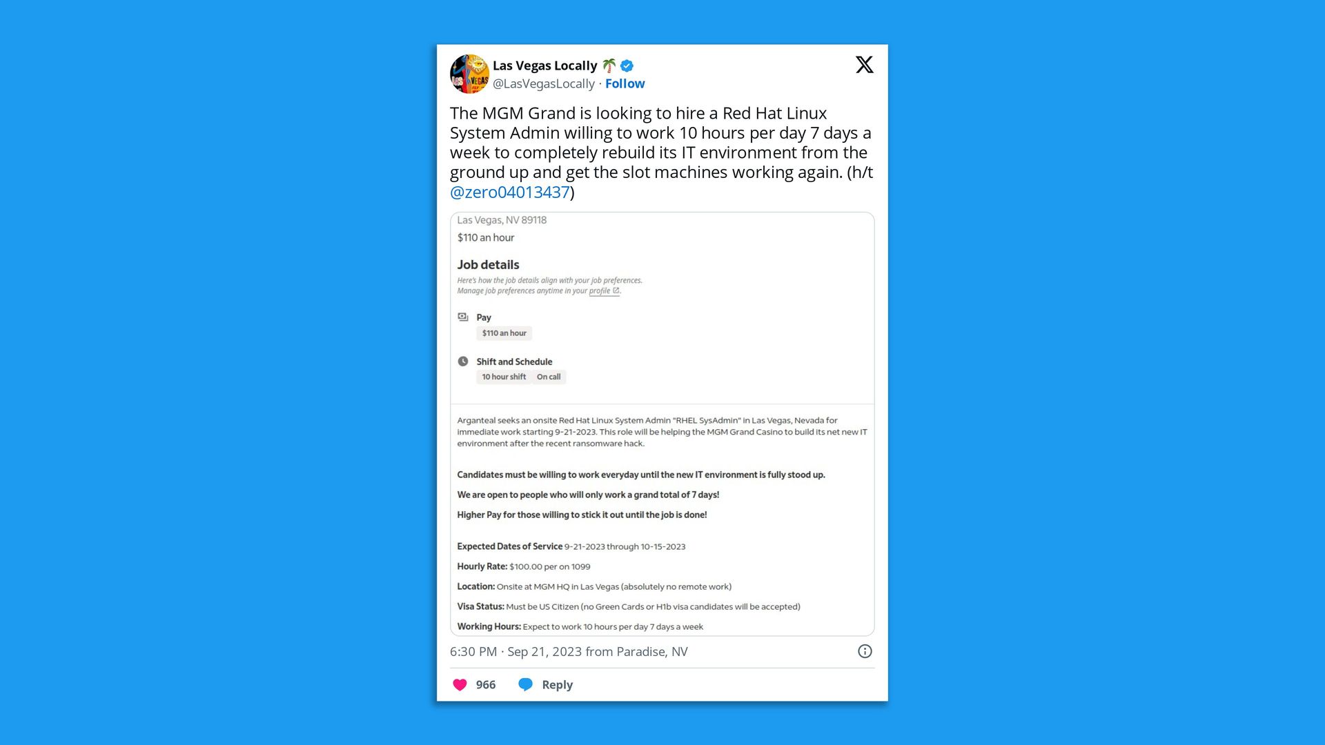 Screenshot of a tweet