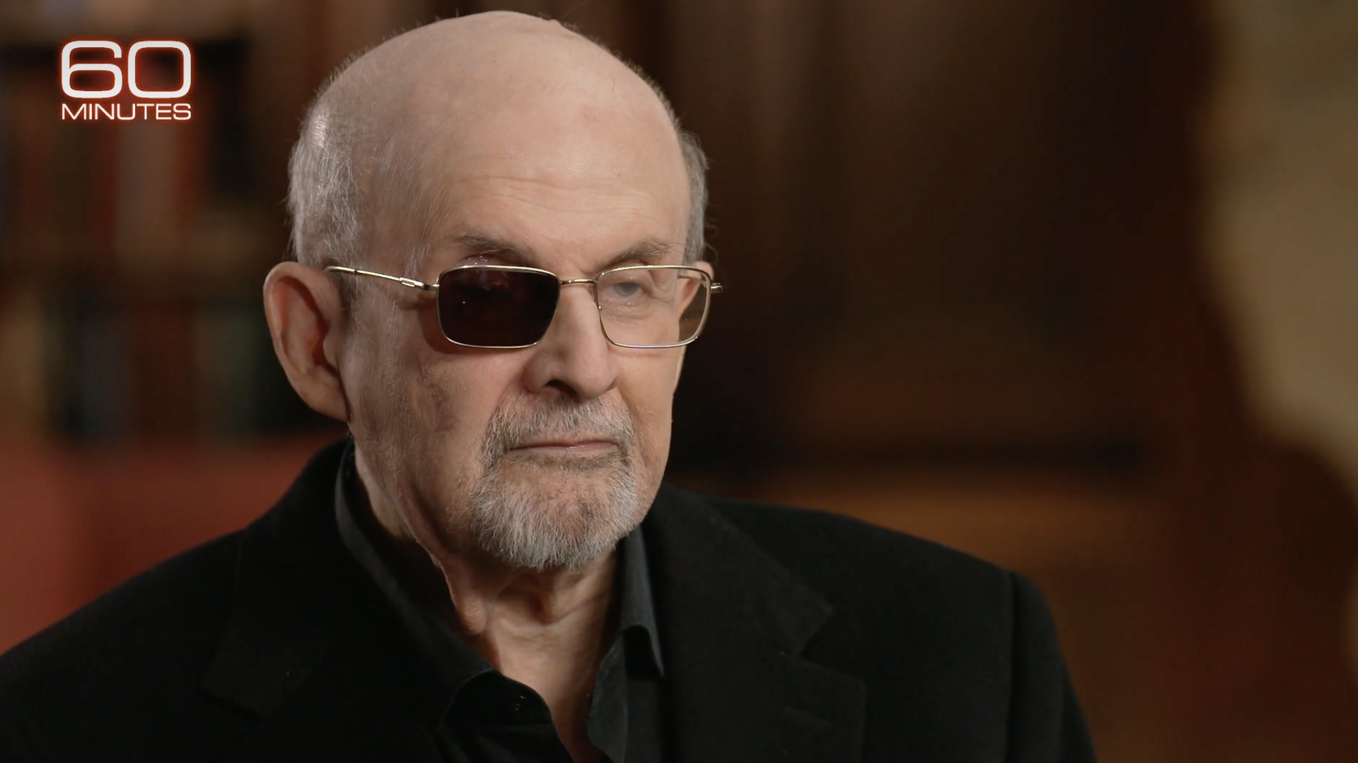 Author Salman Rushdie during his interview on CBS' "60 Minutes."