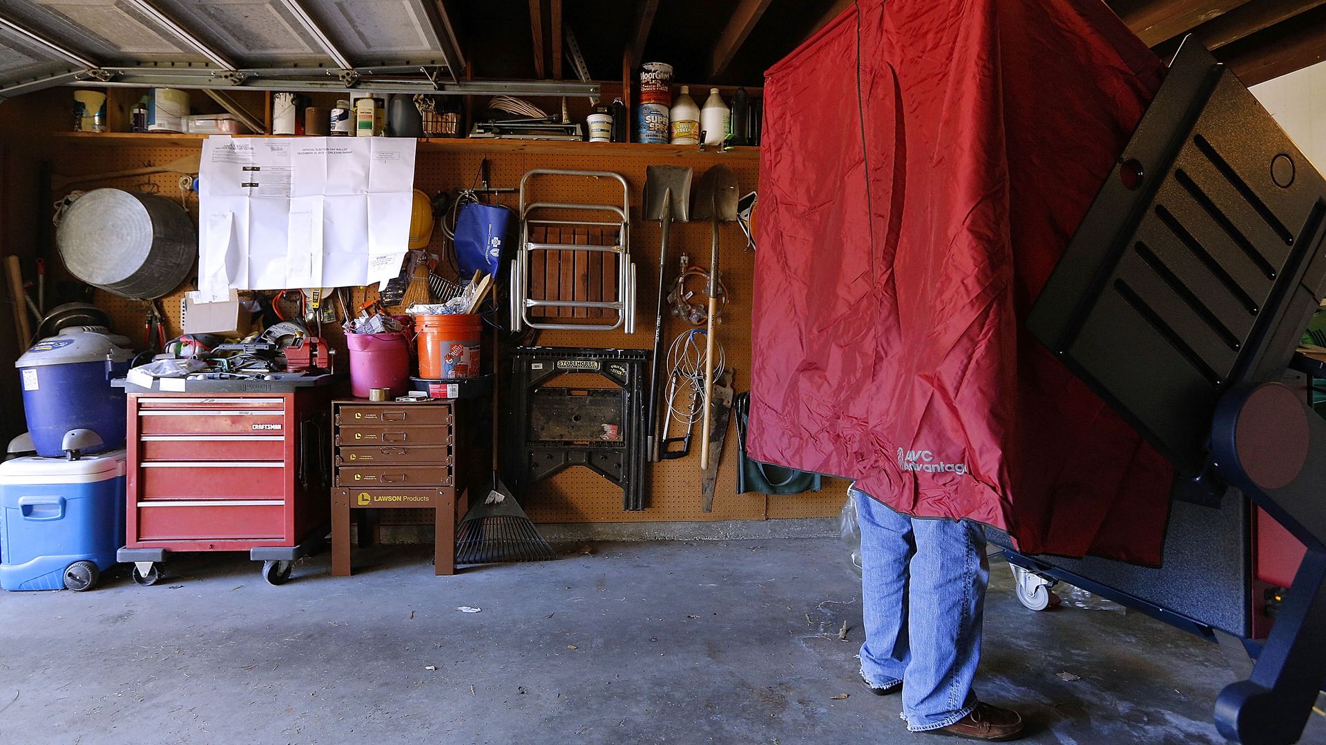A voting booth in New Orleans, Louisiana, in December 2020.