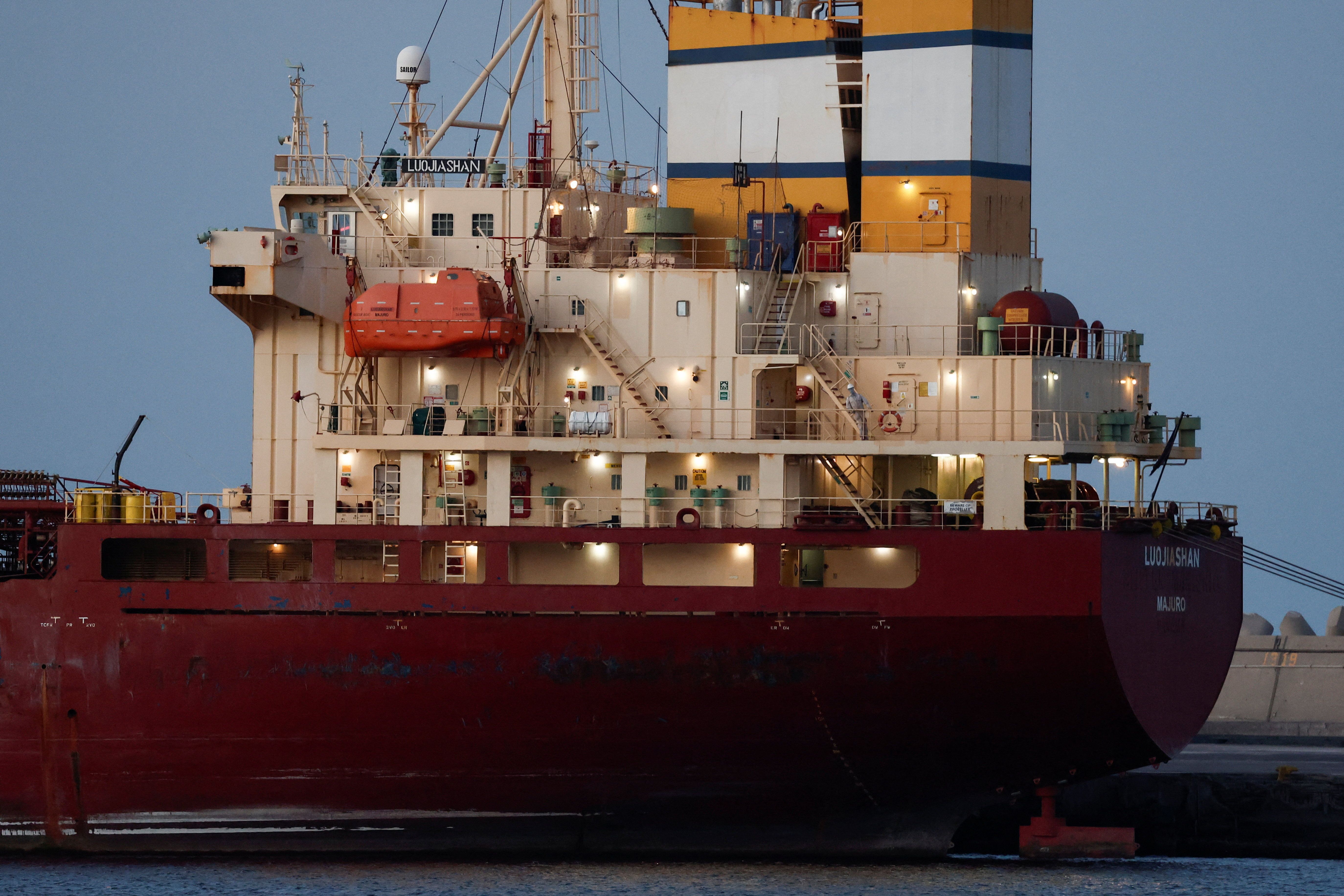 A tanker sits anchored in Muscat, Oman, last week. 