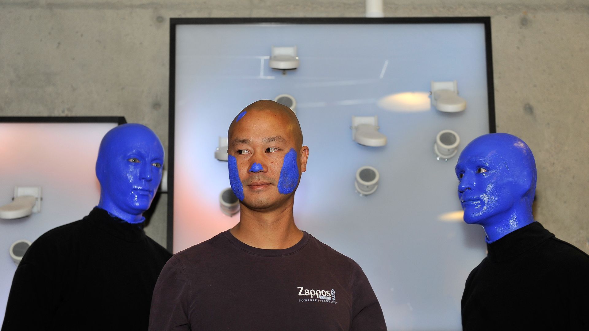 Tony Hsieh with Blue Men.
