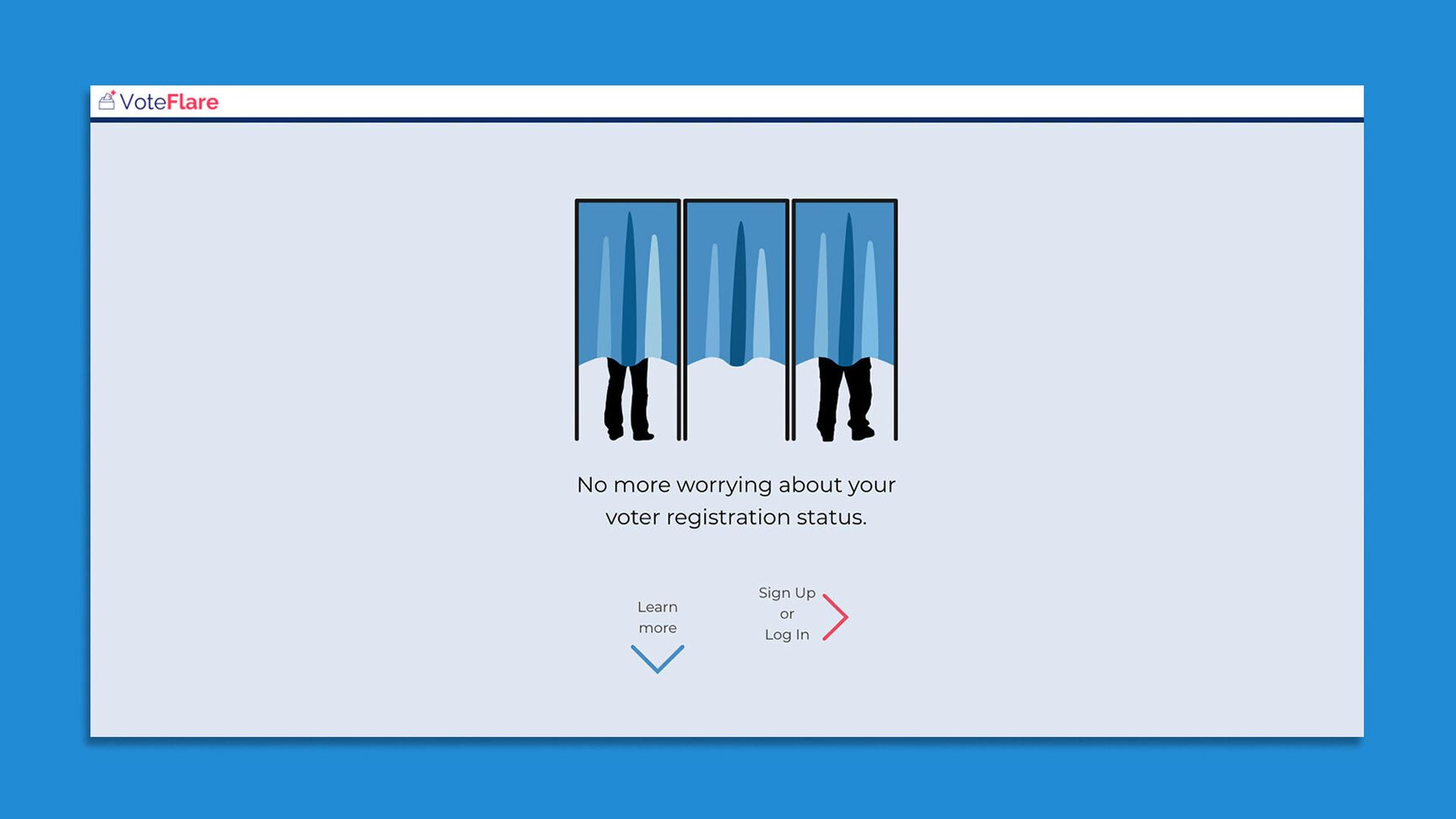 Screenshot of a website called VoteFlare