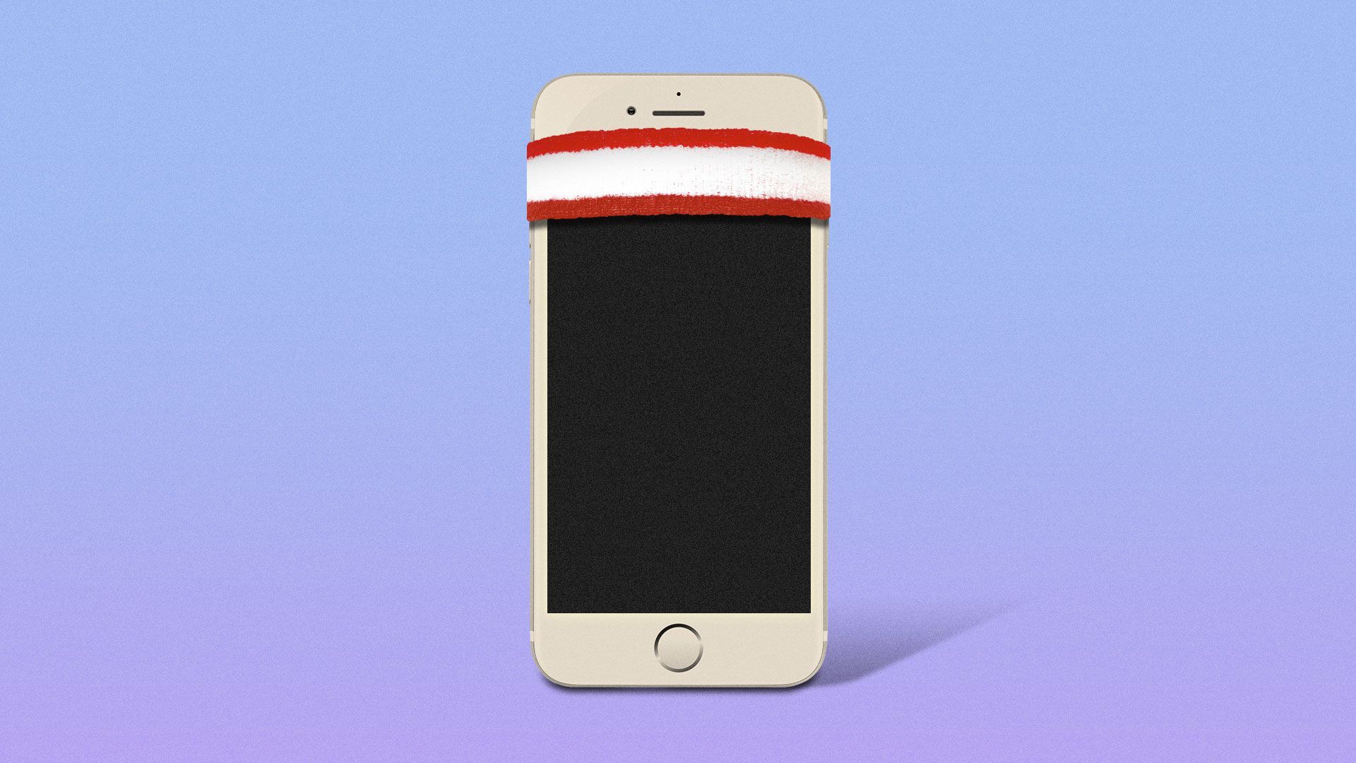 Illustration of a smartphone wearing a sweatband