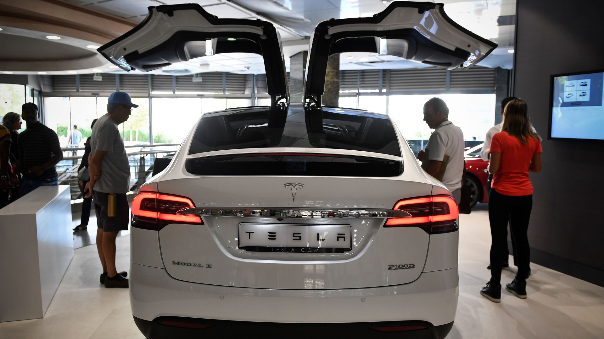 Tesla car in a ashowroom