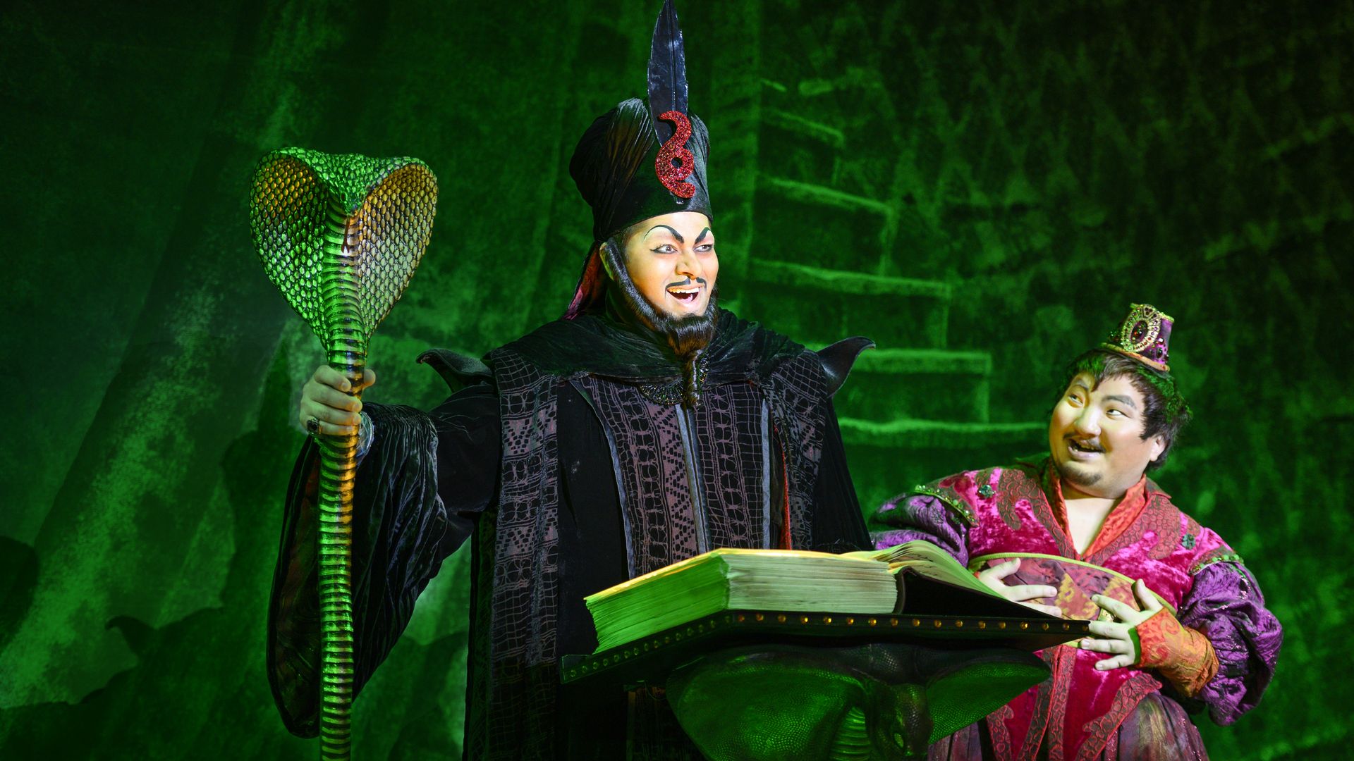 Anand Nagraj plays Jafar and Aaron Choi plays Iago in the national tour of "Disney's Aladdin."