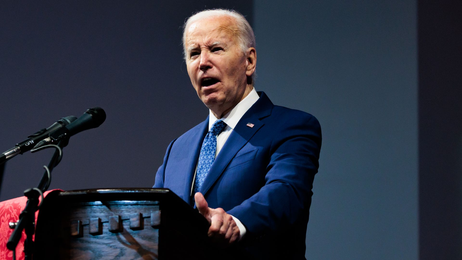 President Joe Biden speaks at Mt. Airy Church of God in Christ in Philadelphia, Pennsylvania, US, on Sunday, July 7, 2024. 