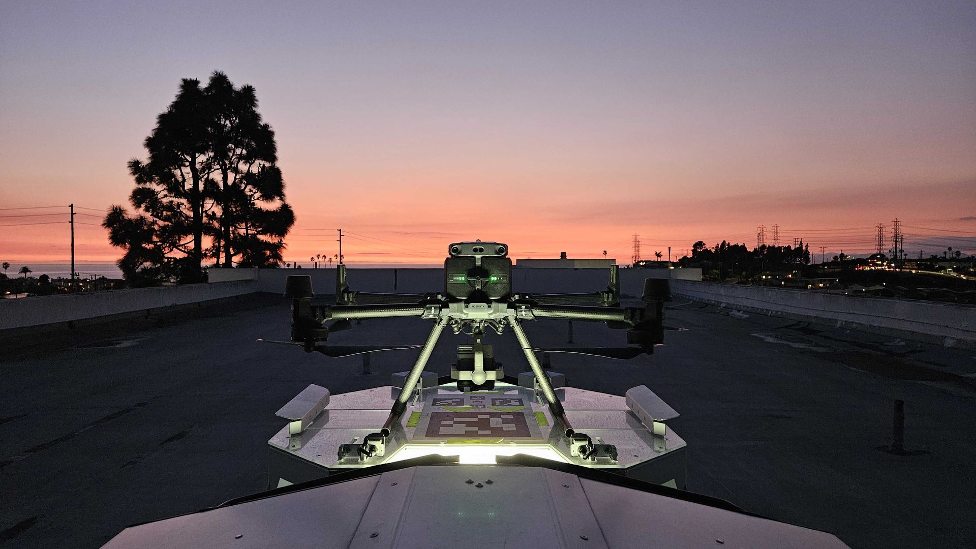 A drone of a rooftop.
