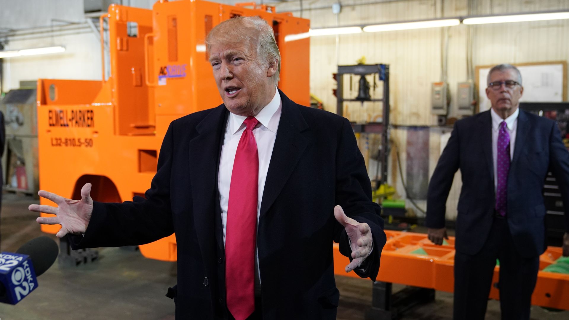 Trump speaks to reporters